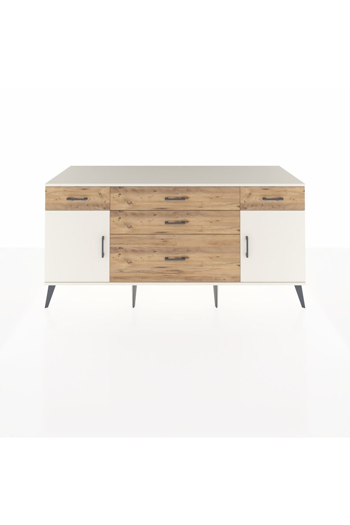 Kronos Konsol 2 Raflı 5 Çekmeceli 2 Kapaklı 176x59x83 - S610M017V06C