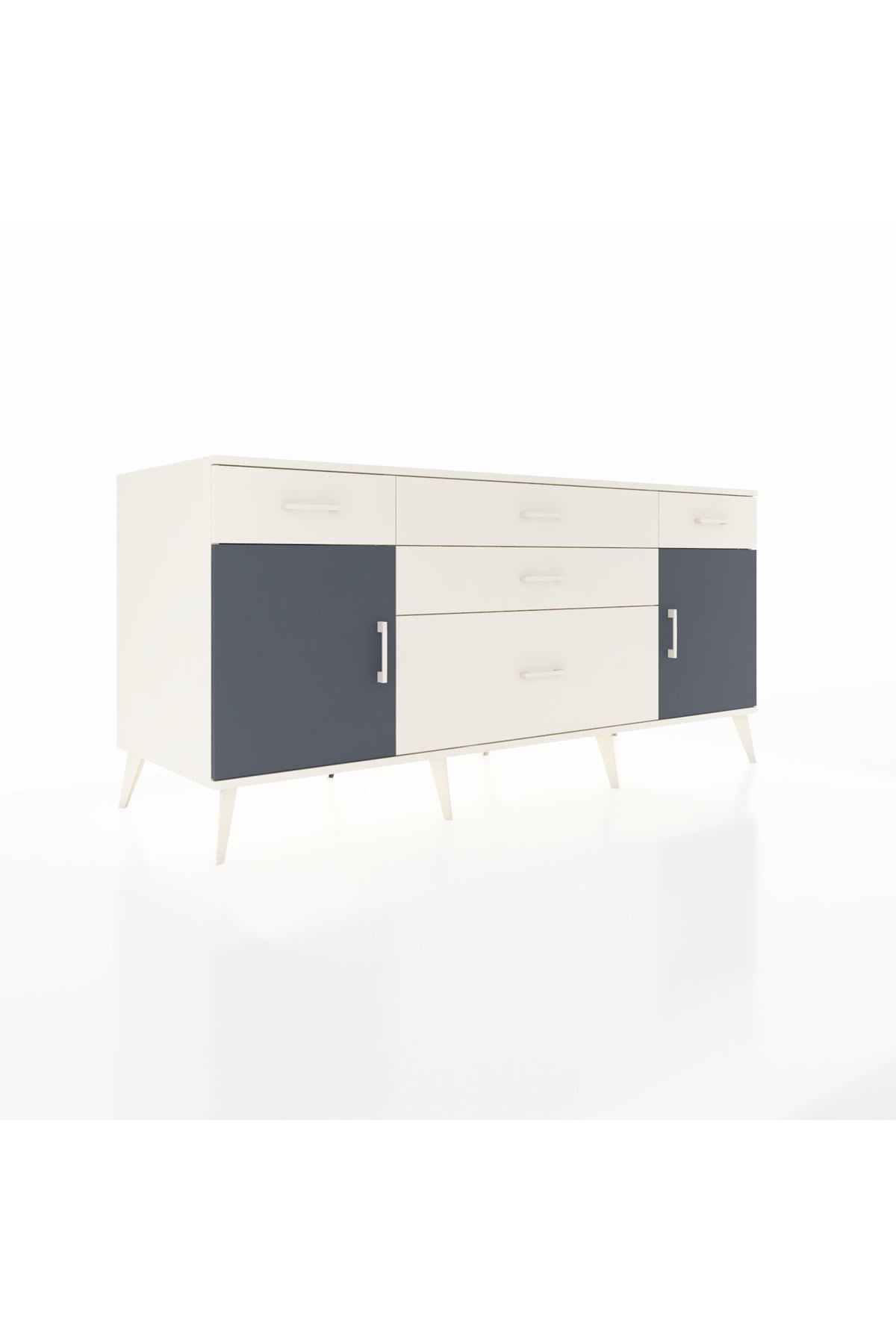 Kronos Konsol 2 Raflı 5 Çekmeceli 2 Kapaklı 176x59x83 - S610M017V07C