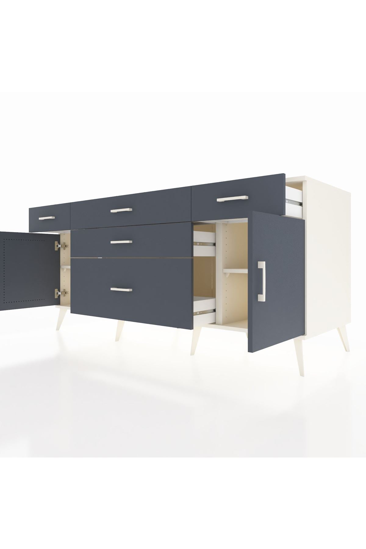 Kronos Konsol 2 Raflı 5 Çekmeceli 2 Kapaklı 176x59x83 - S610M017V08C