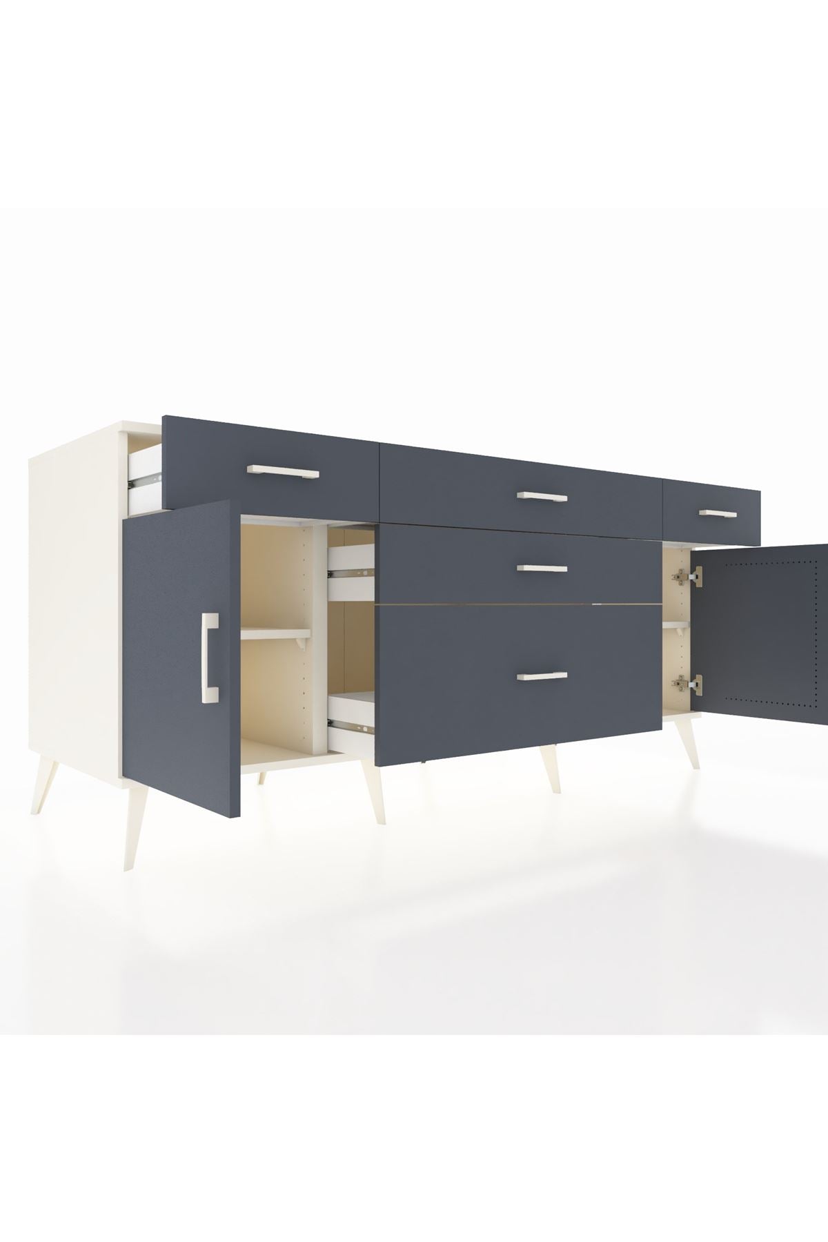 Kronos Konsol 2 Raflı 5 Çekmeceli 2 Kapaklı 176x59x83 - S610M017V08C