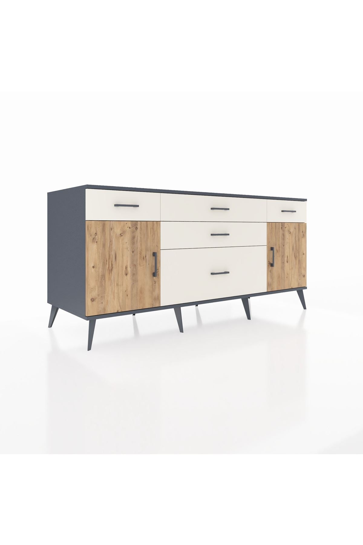 Kronos Konsol 2 Raflı 5 Çekmeceli 2 Kapaklı 176x59x83 - S610M017V10C