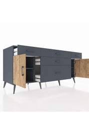 Kronos Konsol 2 Raflı 5 Çekmeceli 2 Kapaklı 176x59x83 - S610M017V11C