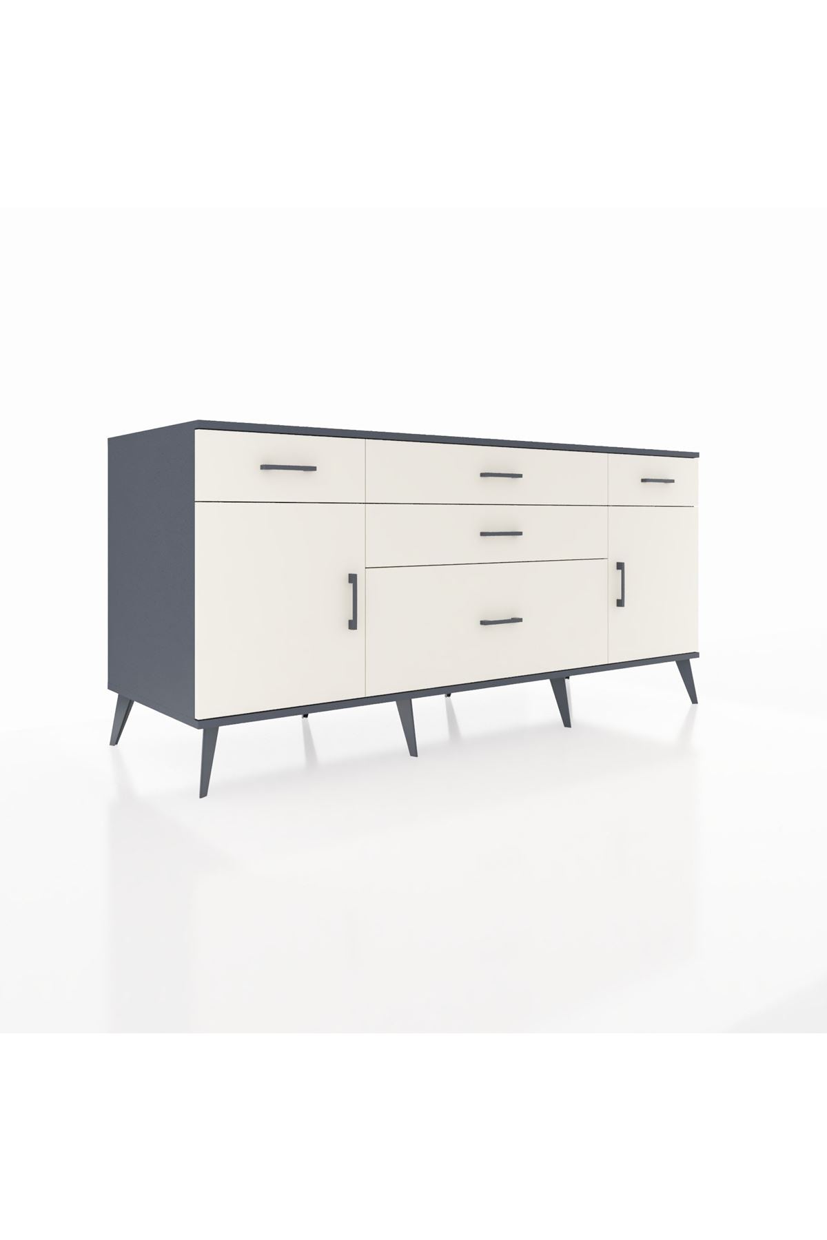 Kronos Konsol 2 Raflı 5 Çekmeceli 2 Kapaklı 176x59x83 - S610M017V13C