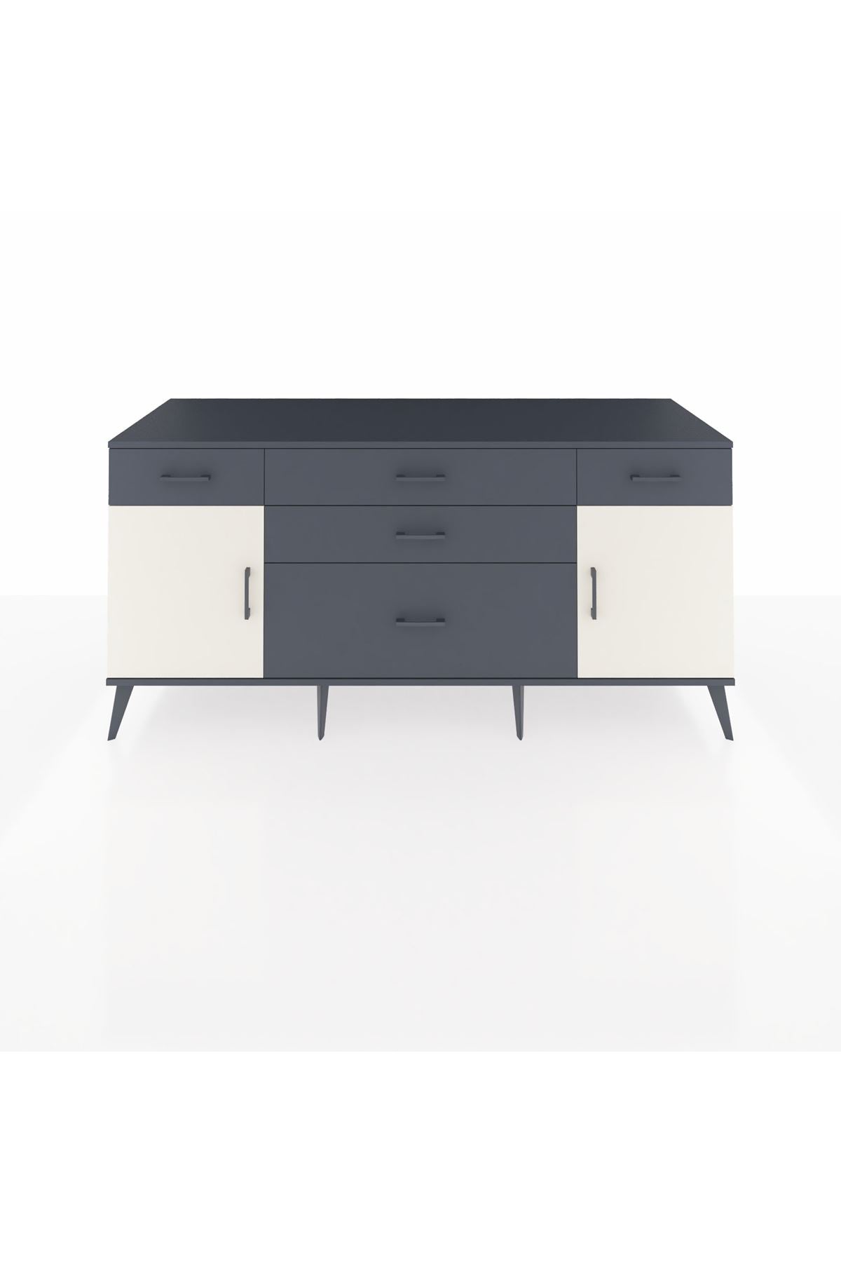 Kronos Konsol 2 Raflı 5 Çekmeceli 2 Kapaklı 176x59x83 - S610M017V14C