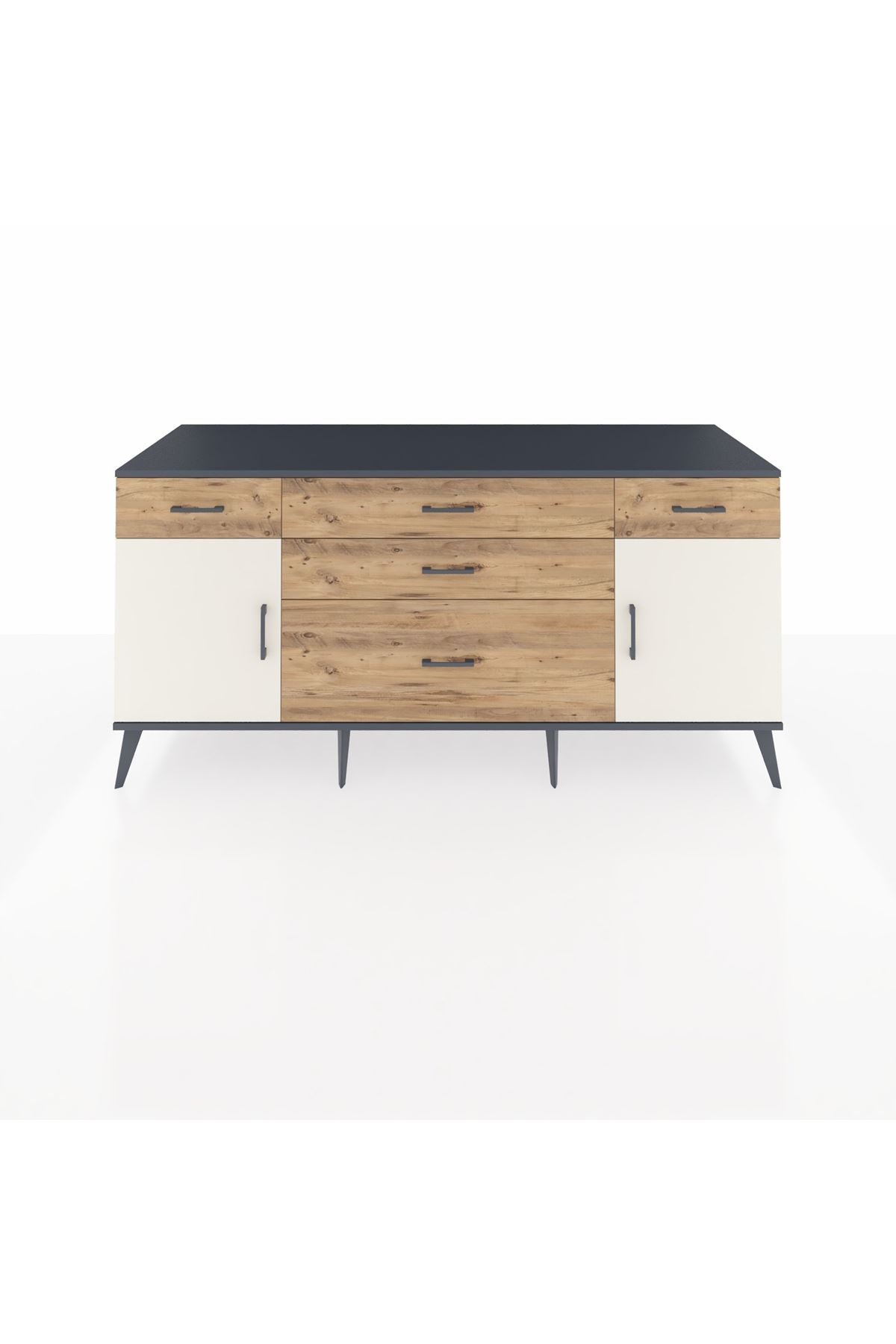 Kronos Konsol 2 Raflı 5 Çekmeceli 2 Kapaklı 176x59x83 - S610M017V15C