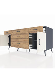 Kronos Konsol 2 Raflı 5 Çekmeceli 2 Kapaklı 176x59x83 - S610M017V15C