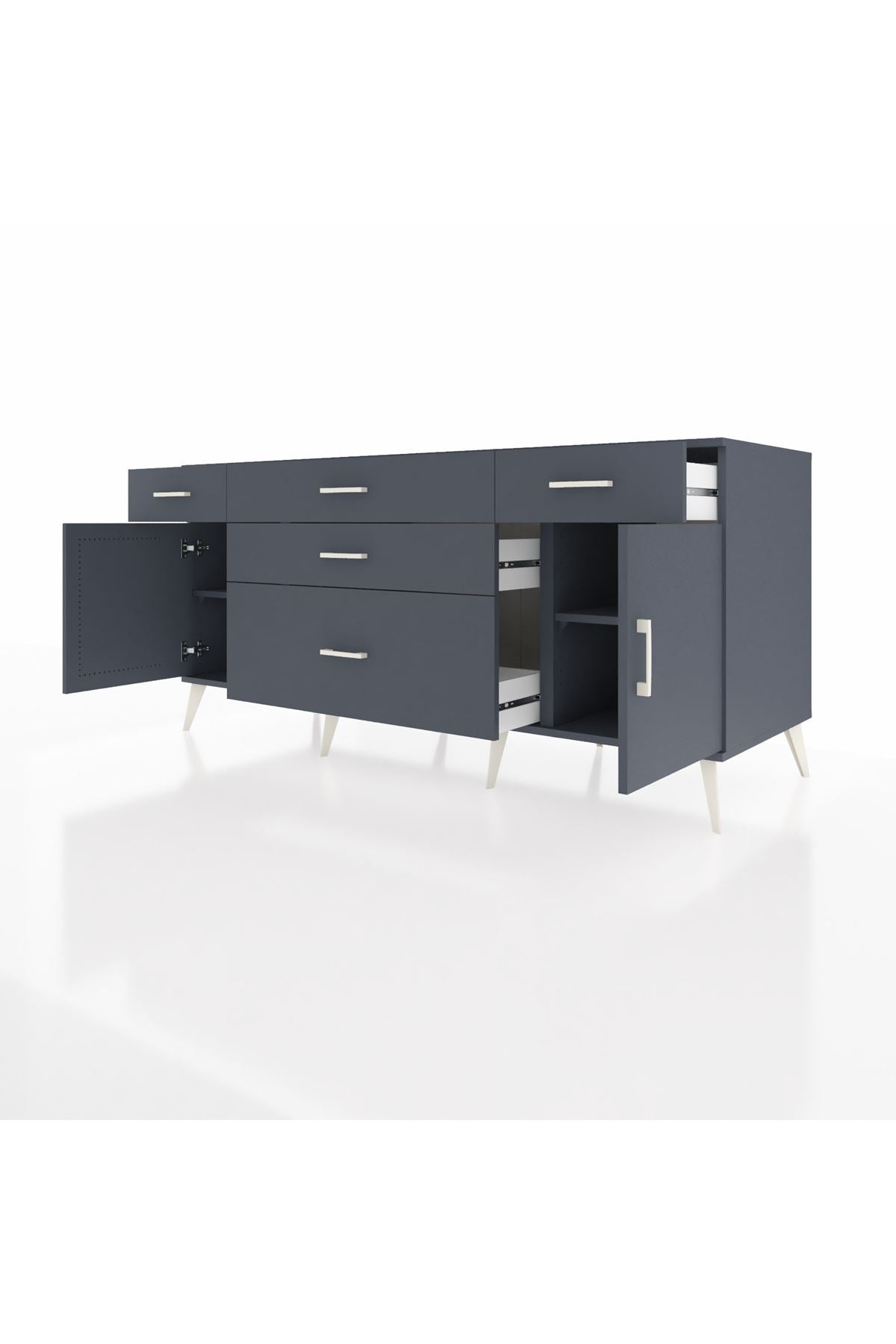 Kronos Konsol 2 Raflı 5 Çekmeceli 2 Kapaklı 176x59x83 - S610M017V17C