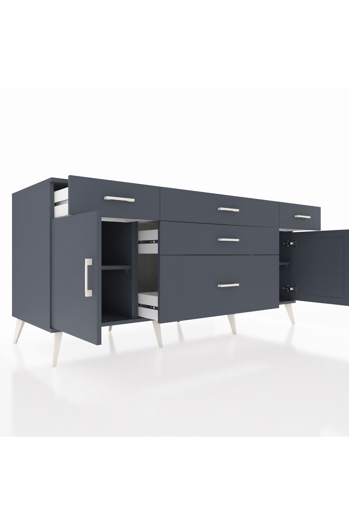 Kronos Konsol 2 Raflı 5 Çekmeceli 2 Kapaklı 176x59x83 - S610M017V17C