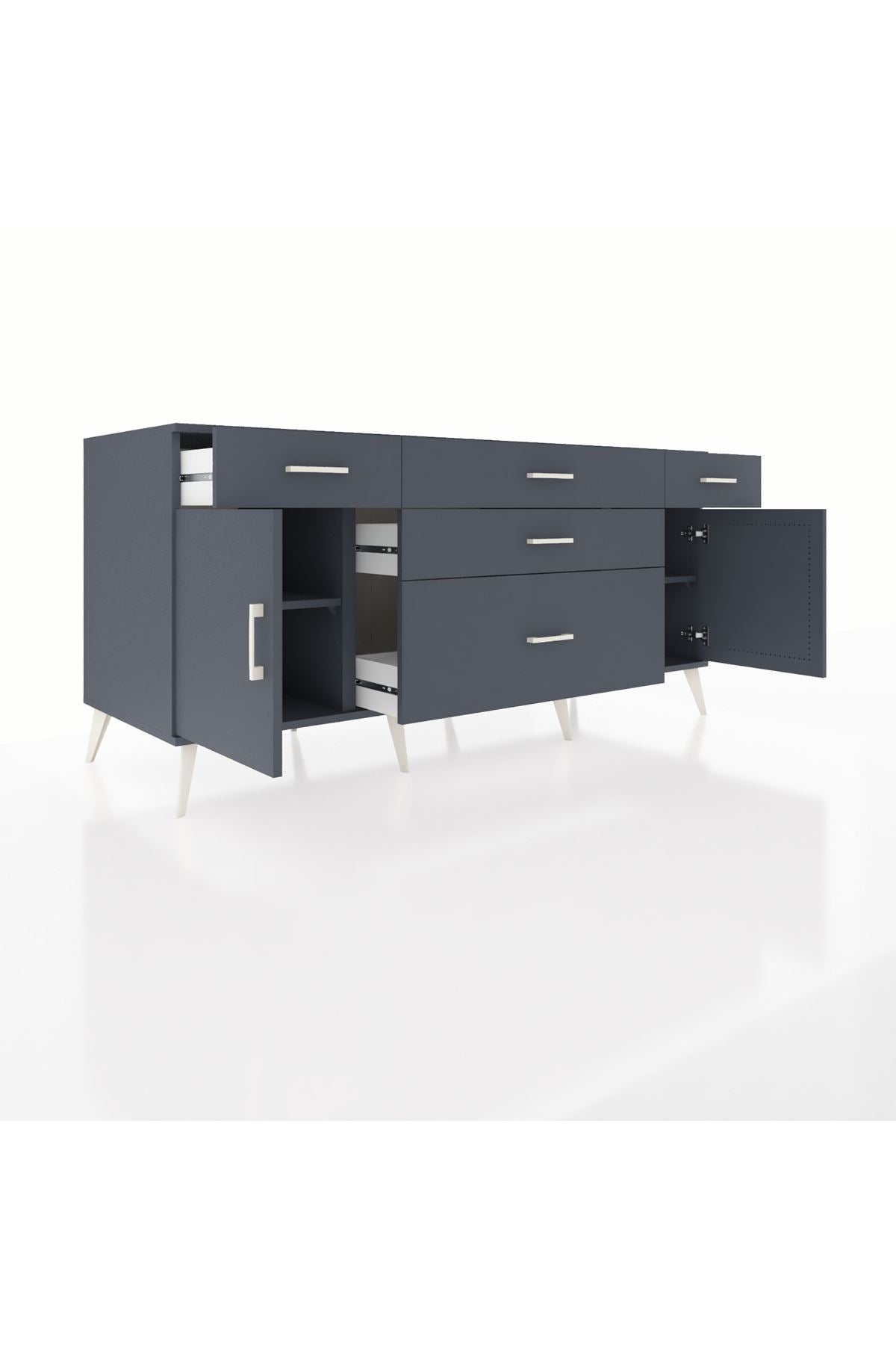 Kronos Konsol 2 Raflı 5 Çekmeceli 2 Kapaklı 176x59x83 - S610M017V17C