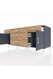 Kronos Konsol 2 Raflı 5 Çekmeceli 2 Kapaklı 176x59x83 - S610M017V18C