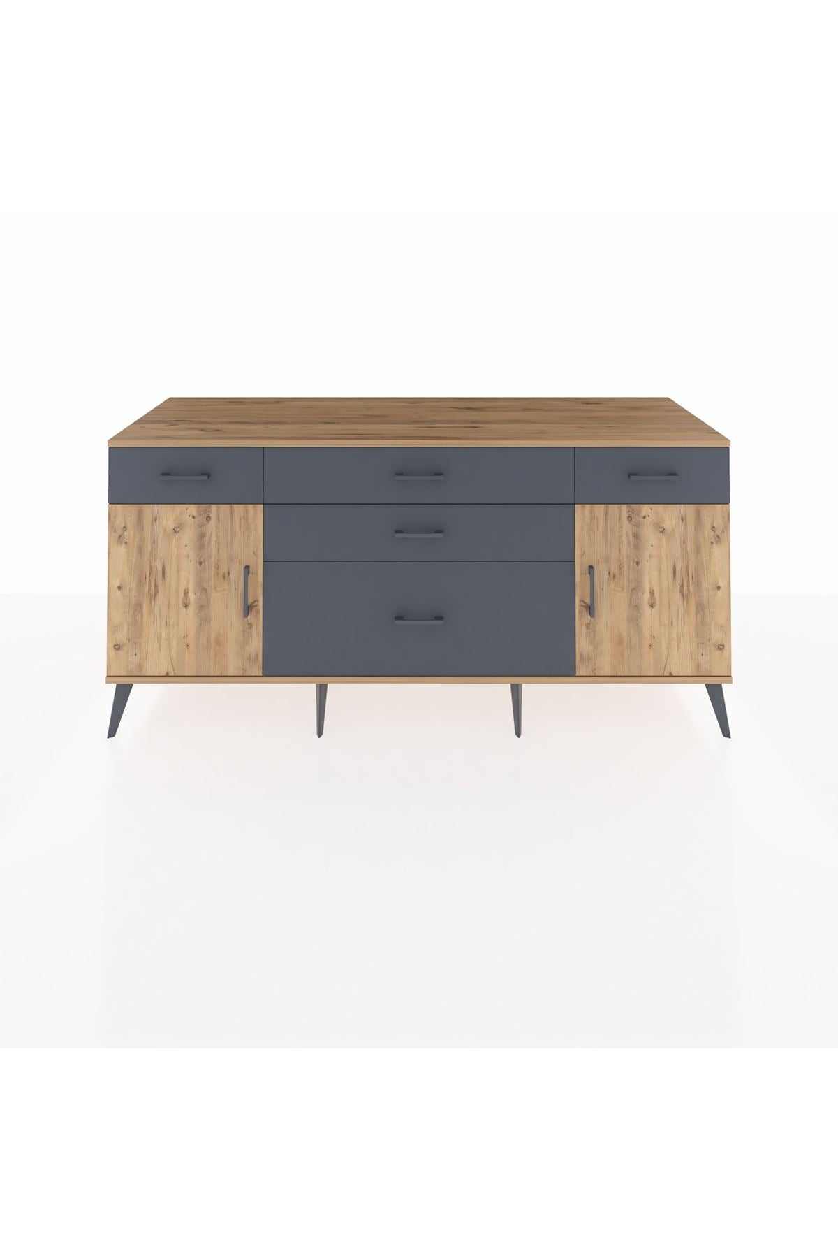 Kronos Konsol 2 Raflı 5 Çekmeceli 2 Kapaklı 176x59x83 - S610M017V20C