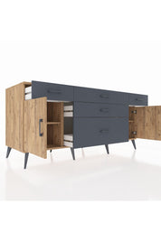 Kronos Konsol 2 Raflı 5 Çekmeceli 2 Kapaklı 176x59x83 - S610M017V20C