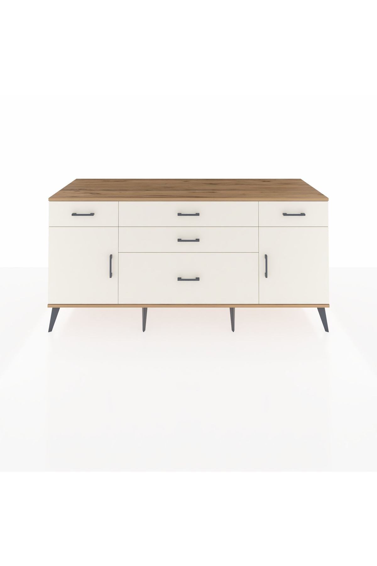 Kronos Konsol 2 Raflı 5 Çekmeceli 2 Kapaklı 176x59x83 - S610M017V22C