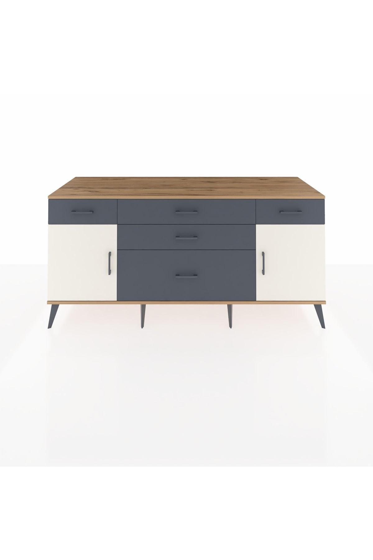 Kronos Konsol 2 Raflı 5 Çekmeceli 2 Kapaklı 176x59x83 - S610M017V23C