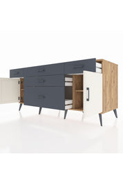 Kronos Konsol 2 Raflı 5 Çekmeceli 2 Kapaklı 176x59x83 - S610M017V23C