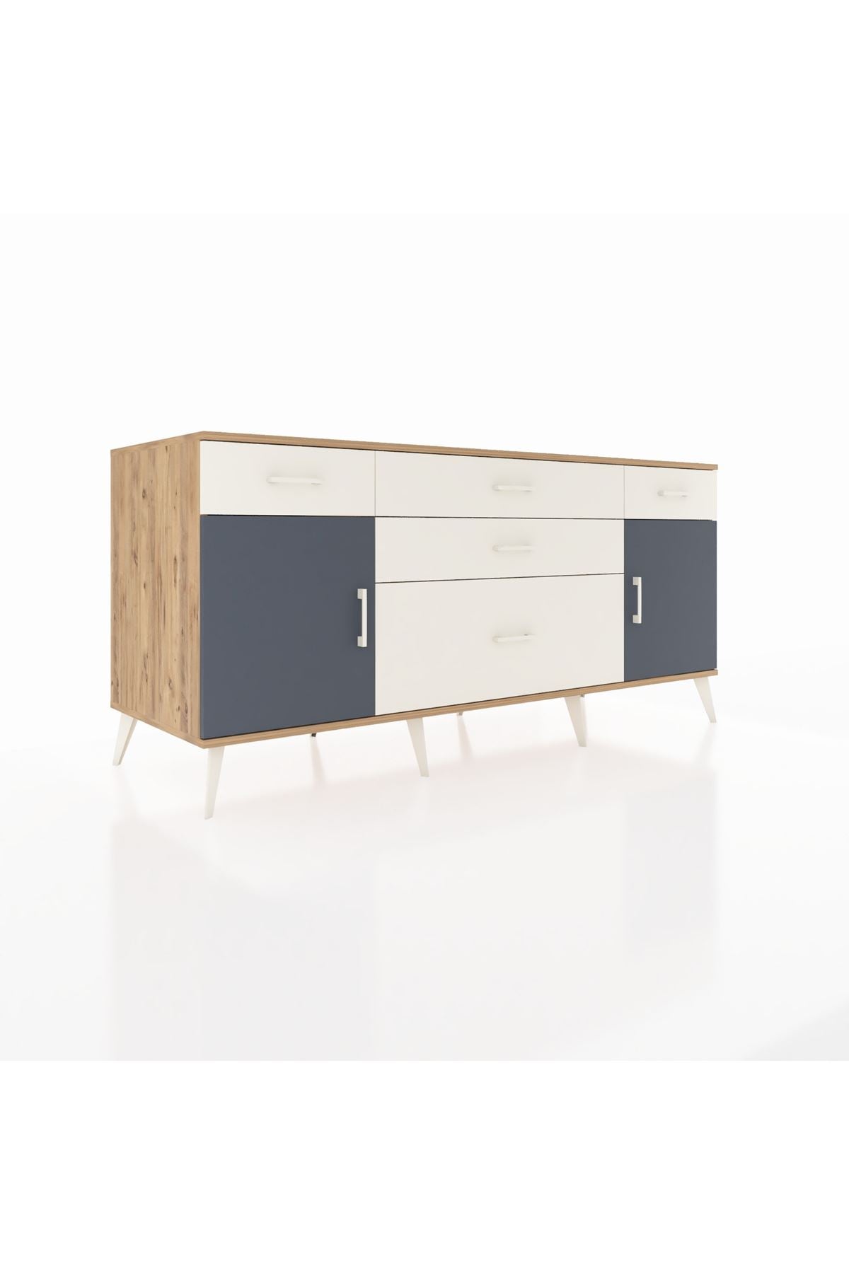 Kronos Konsol 2 Raflı 5 Çekmeceli 2 Kapaklı 176x59x83 - S610M017V25C