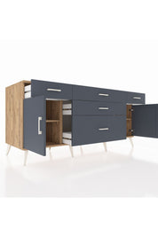 Kronos Konsol 2 Raflı 5 Çekmeceli 2 Kapaklı 176x59x83 - S610M017V26C