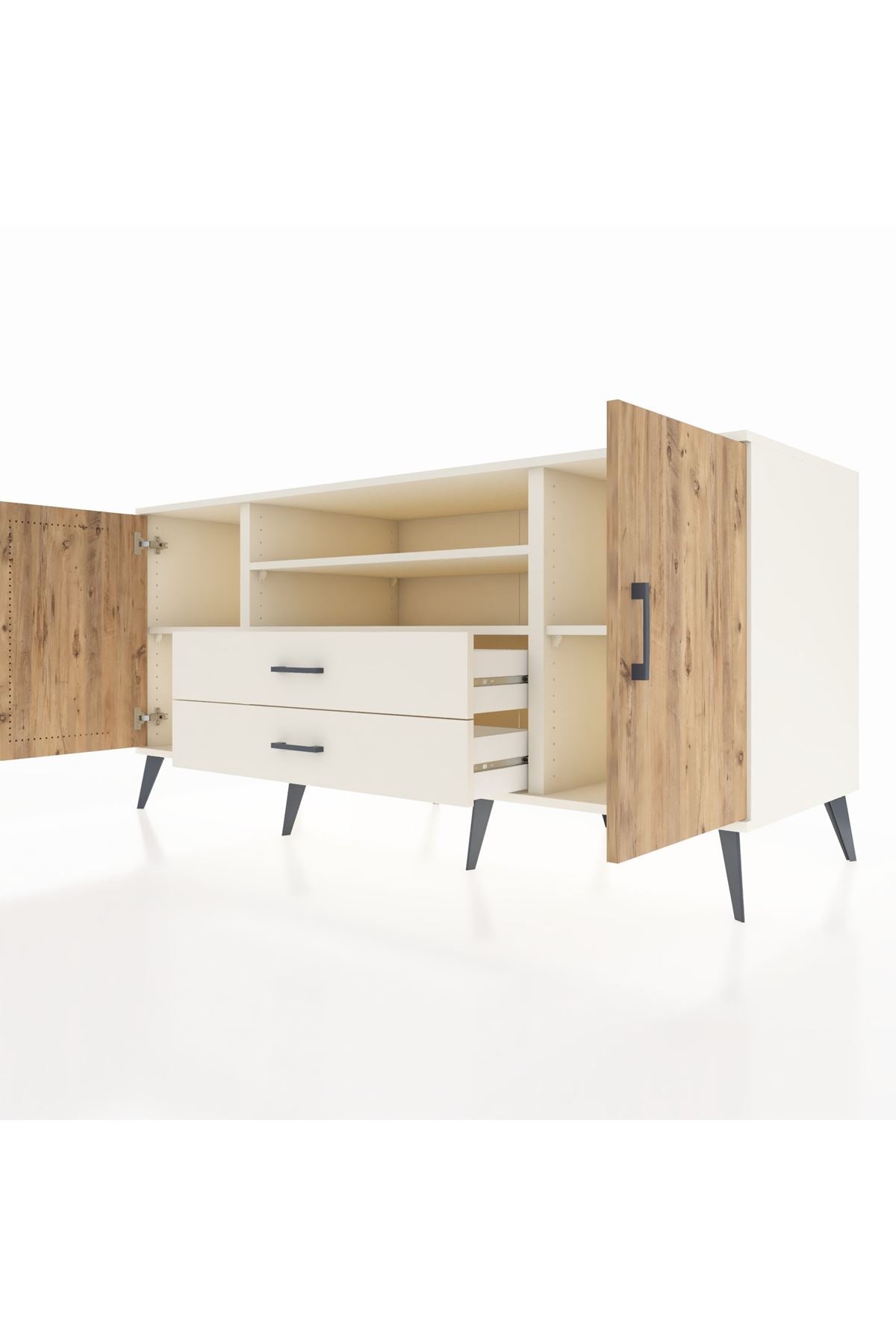 Kronos Konsol 4 Raflı 2 Çekmeceli 2 Kapaklı 176x59x83 - S610M018V01C