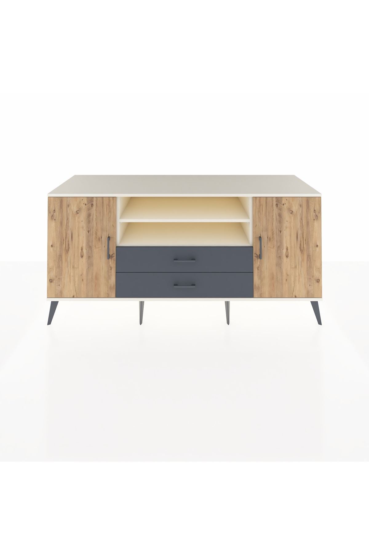 Kronos Konsol 4 Raflı 2 Çekmeceli 2 Kapaklı 176x59x83 - S610M018V02C