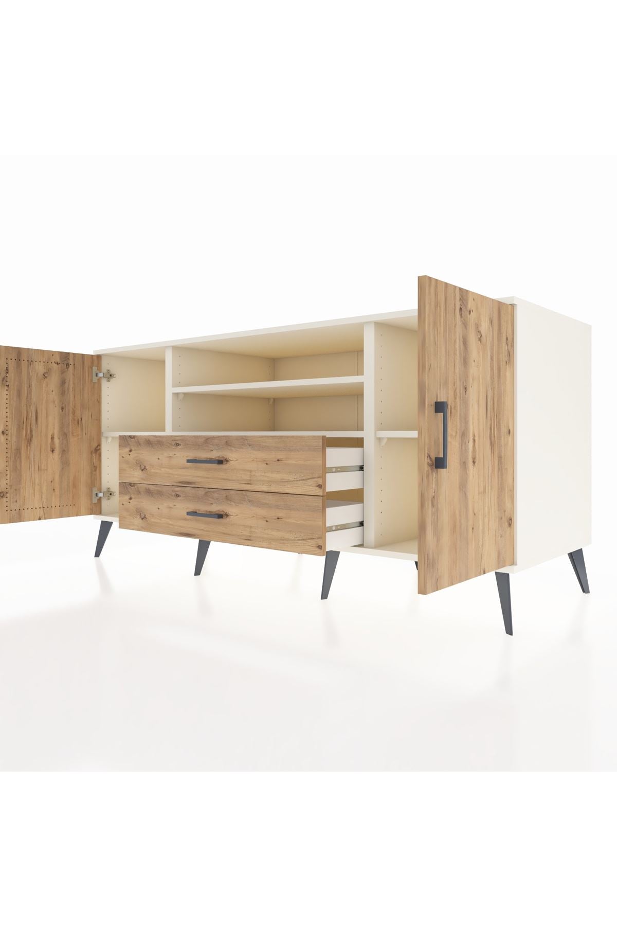 Kronos Konsol 4 Raflı 2 Çekmeceli 2 Kapaklı 176x59x83 - S610M018V03C