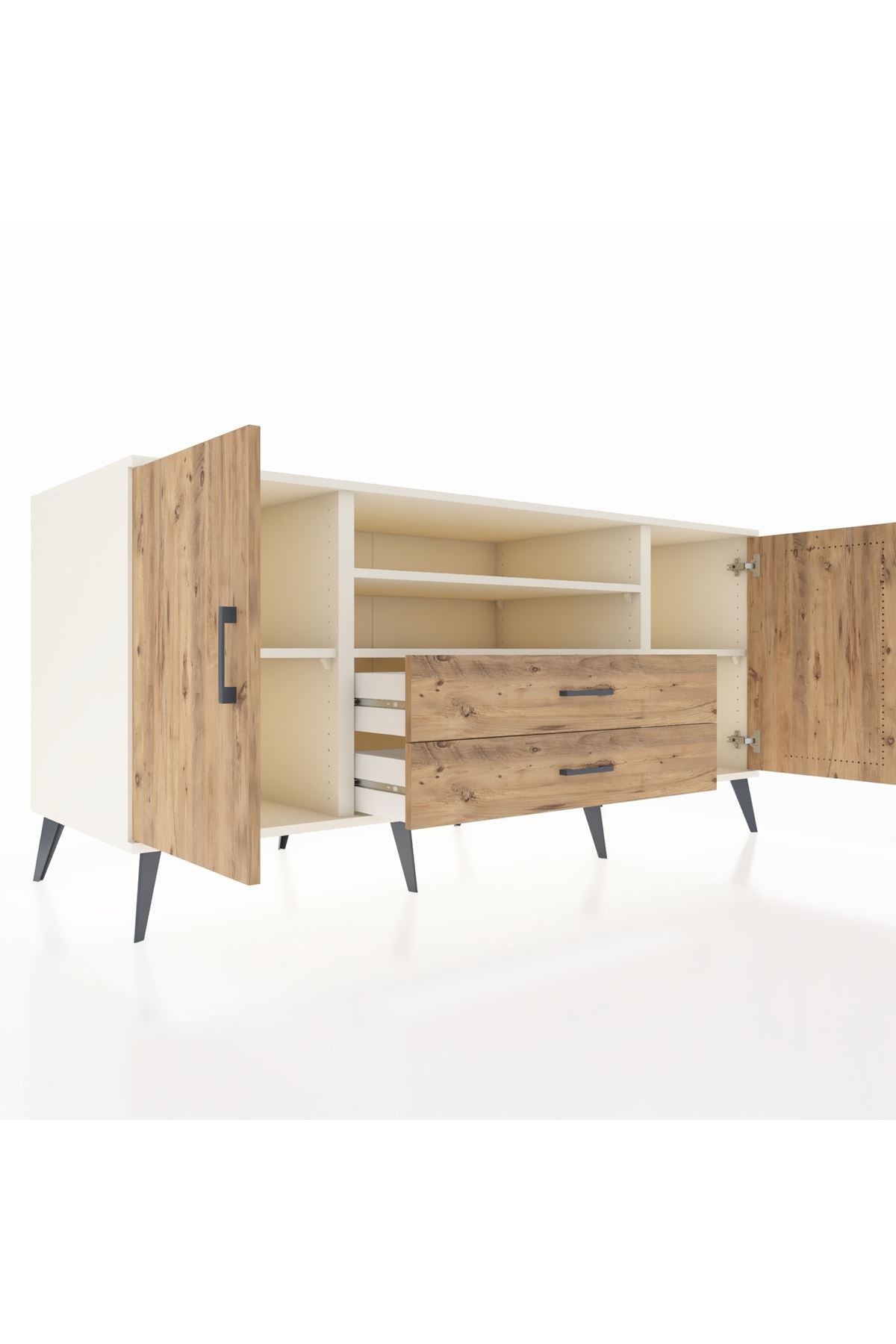 Kronos Konsol 4 Raflı 2 Çekmeceli 2 Kapaklı 176x59x83 - S610M018V03C