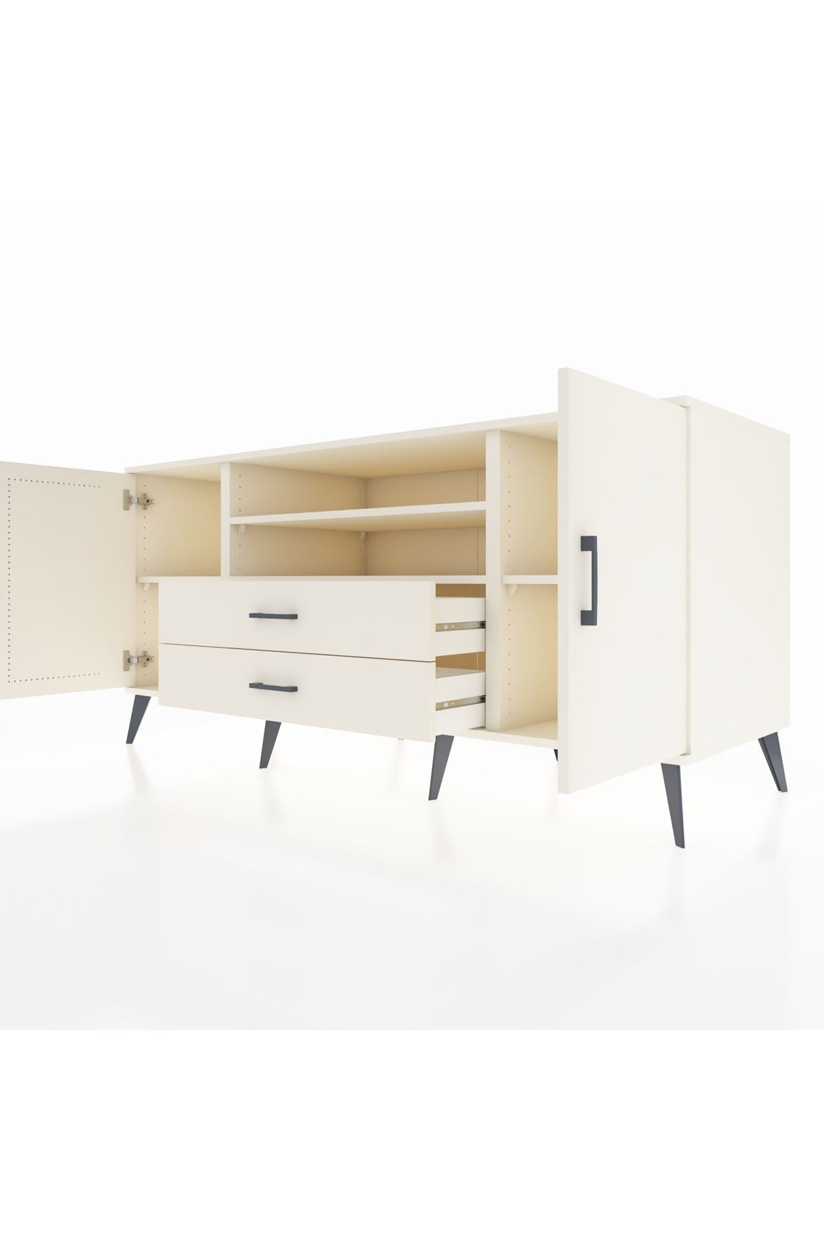 Kronos Konsol 4 Raflı 2 Çekmeceli 2 Kapaklı 176x59x83 - S610M018V04C