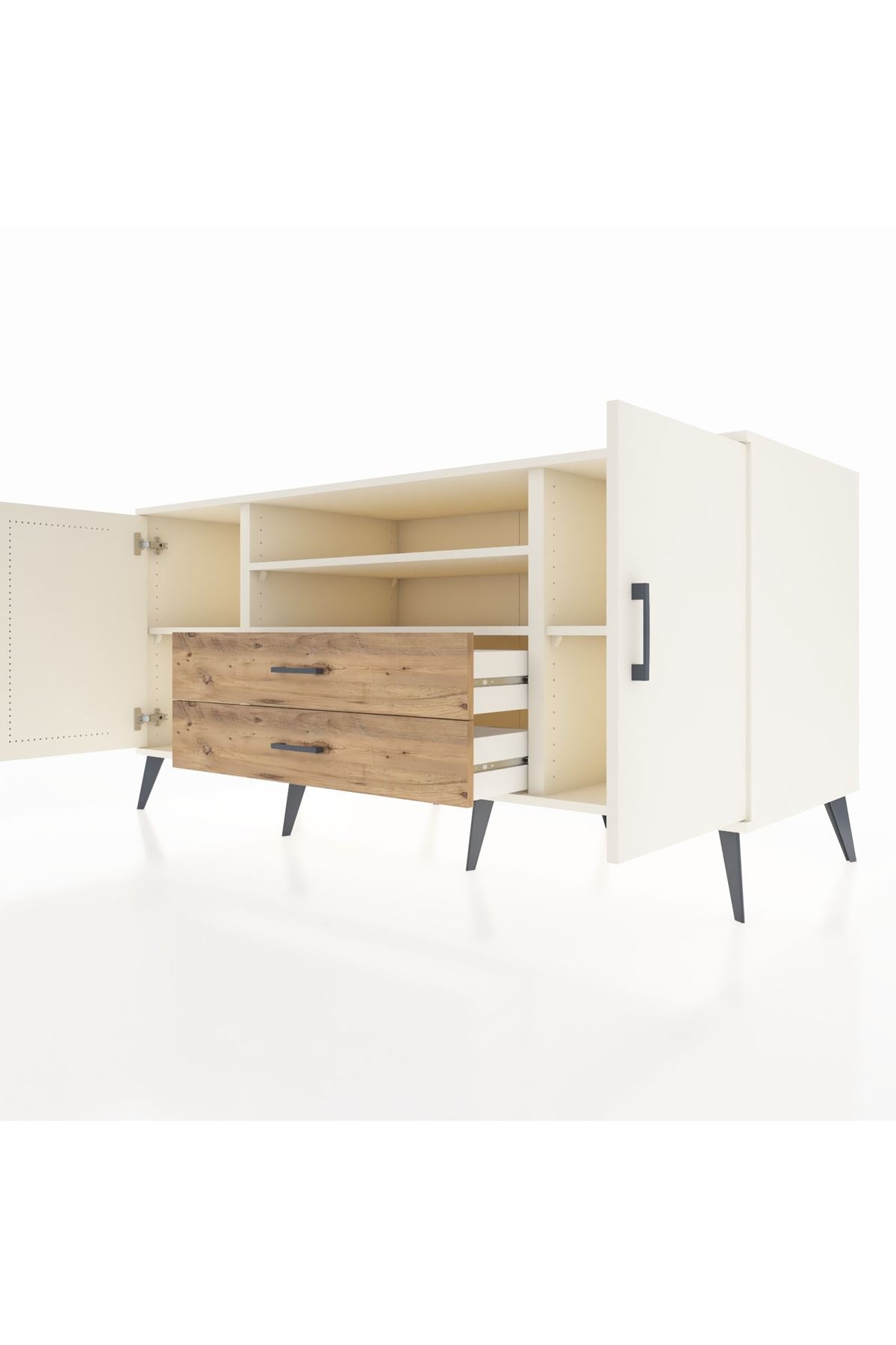 Kronos Konsol 4 Raflı 2 Çekmeceli 2 Kapaklı 176x59x83 - S610M018V06C