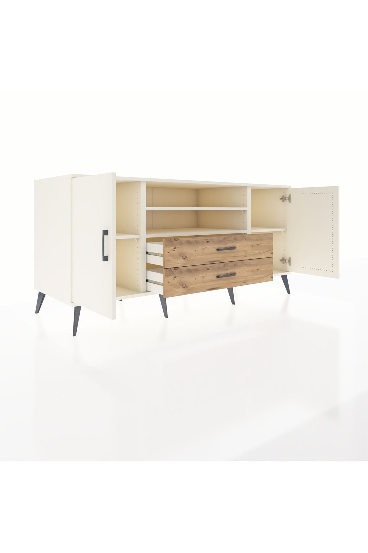 Kronos Konsol 4 Raflı 2 Çekmeceli 2 Kapaklı 176x59x83 - S610M018V06C