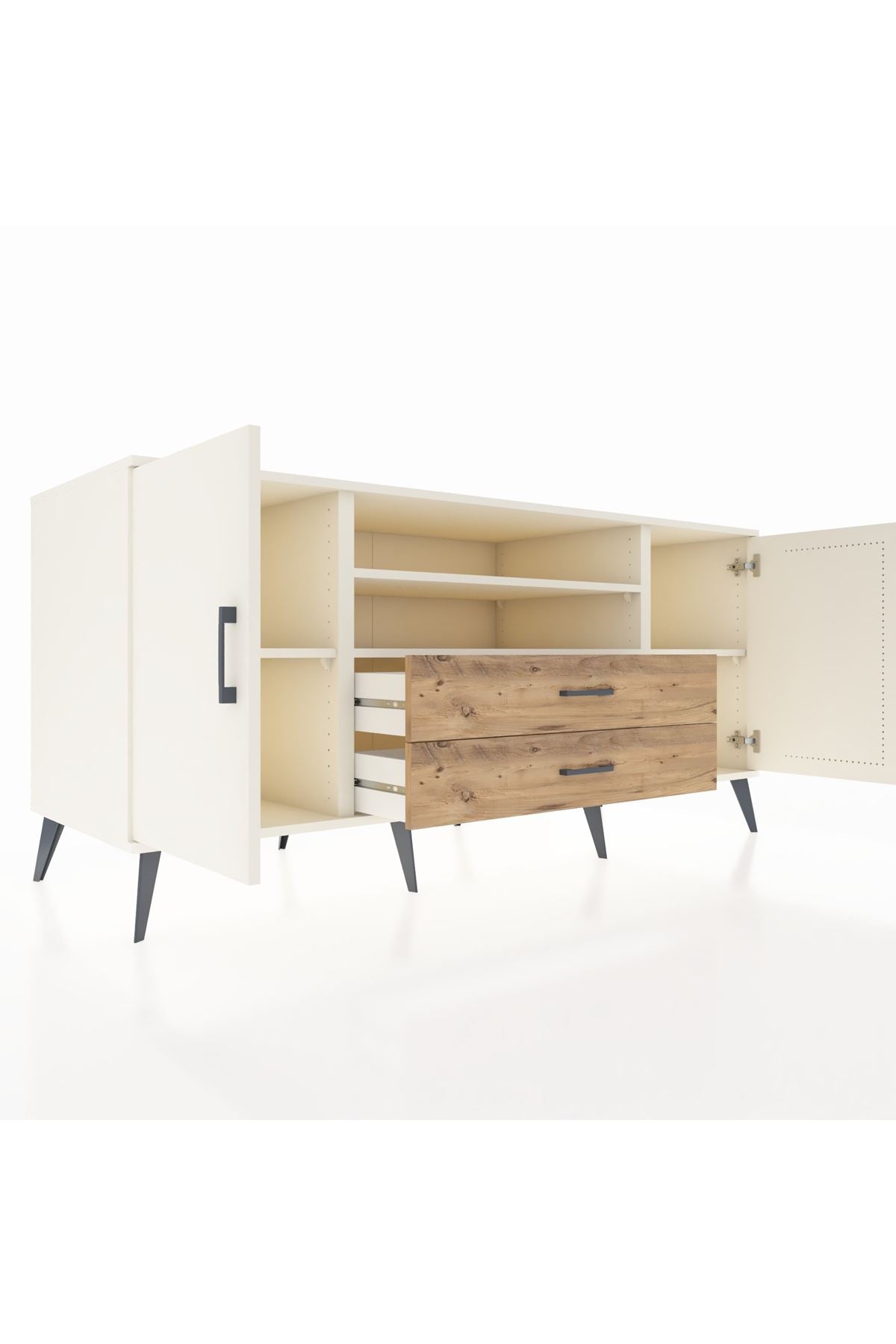 Kronos Konsol 4 Raflı 2 Çekmeceli 2 Kapaklı 176x59x83 - S610M018V06C