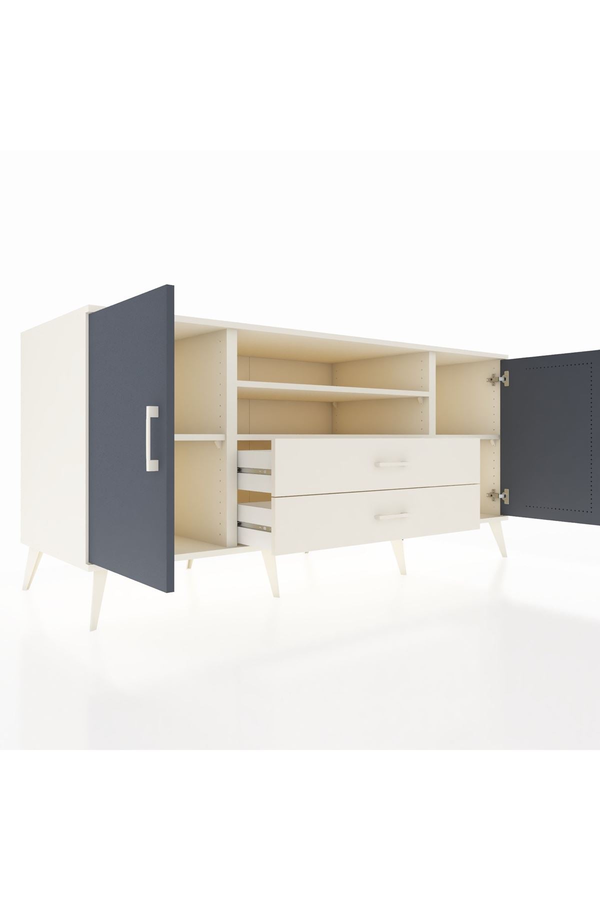 Kronos Konsol 4 Raflı 2 Çekmeceli 2 Kapaklı 176x59x83 - S610M018V07C