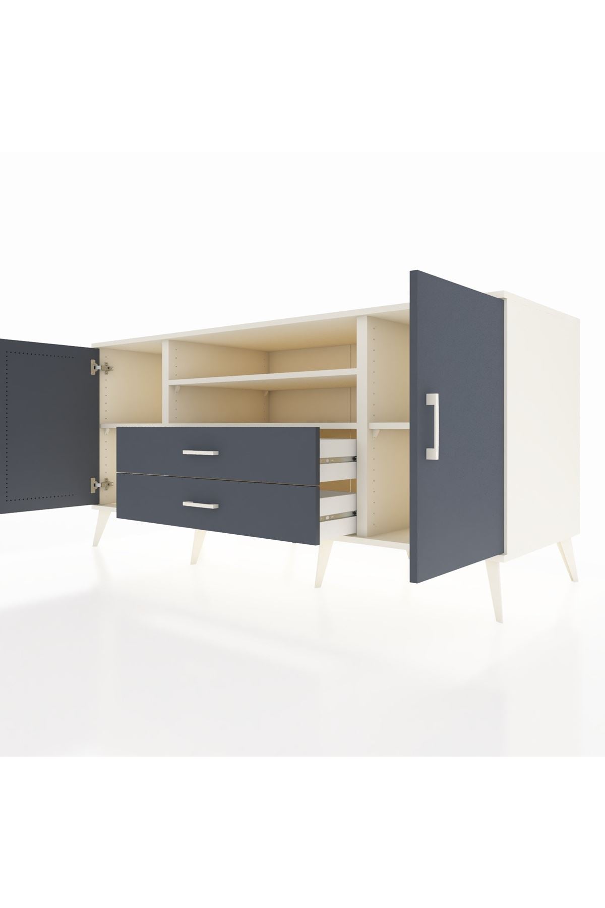 Kronos Konsol 4 Raflı 2 Çekmeceli 2 Kapaklı 176x59x83 - S610M018V08C