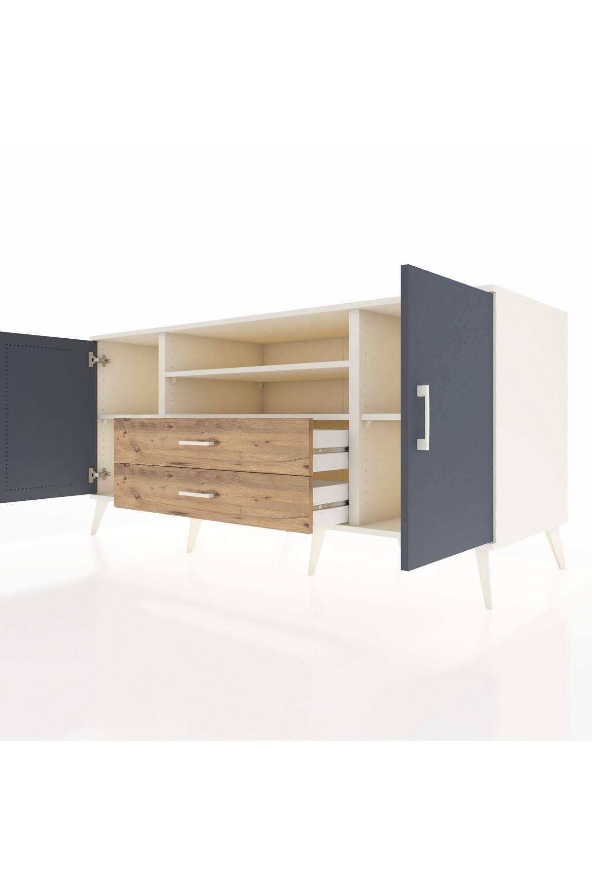 Kronos Konsol 4 Raflı 2 Çekmeceli 2 Kapaklı 176x59x83 - S610M018V09C