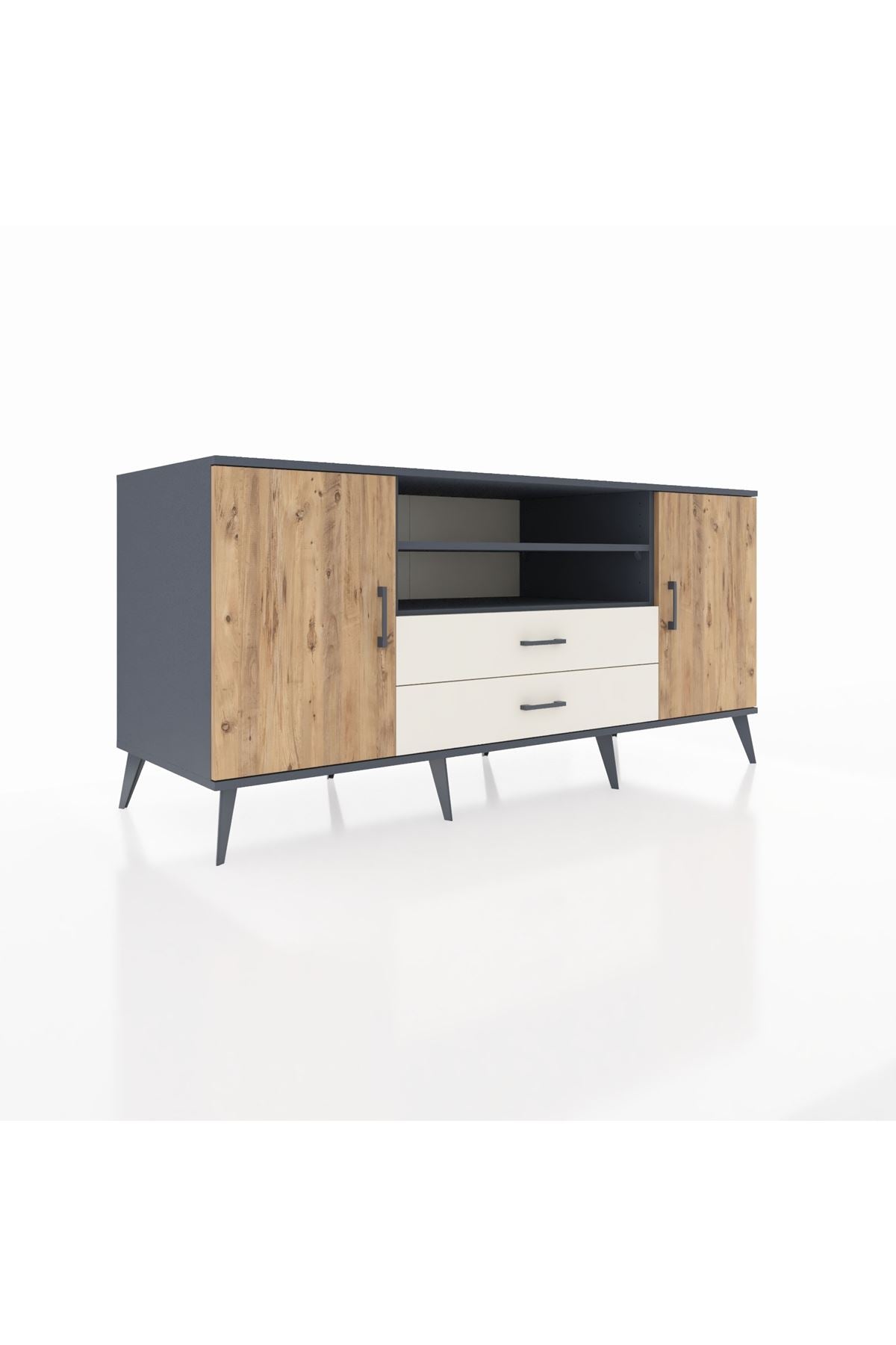 Kronos Konsol 4 Raflı 2 Çekmeceli 2 Kapaklı 176x59x83 - S610M018V10C