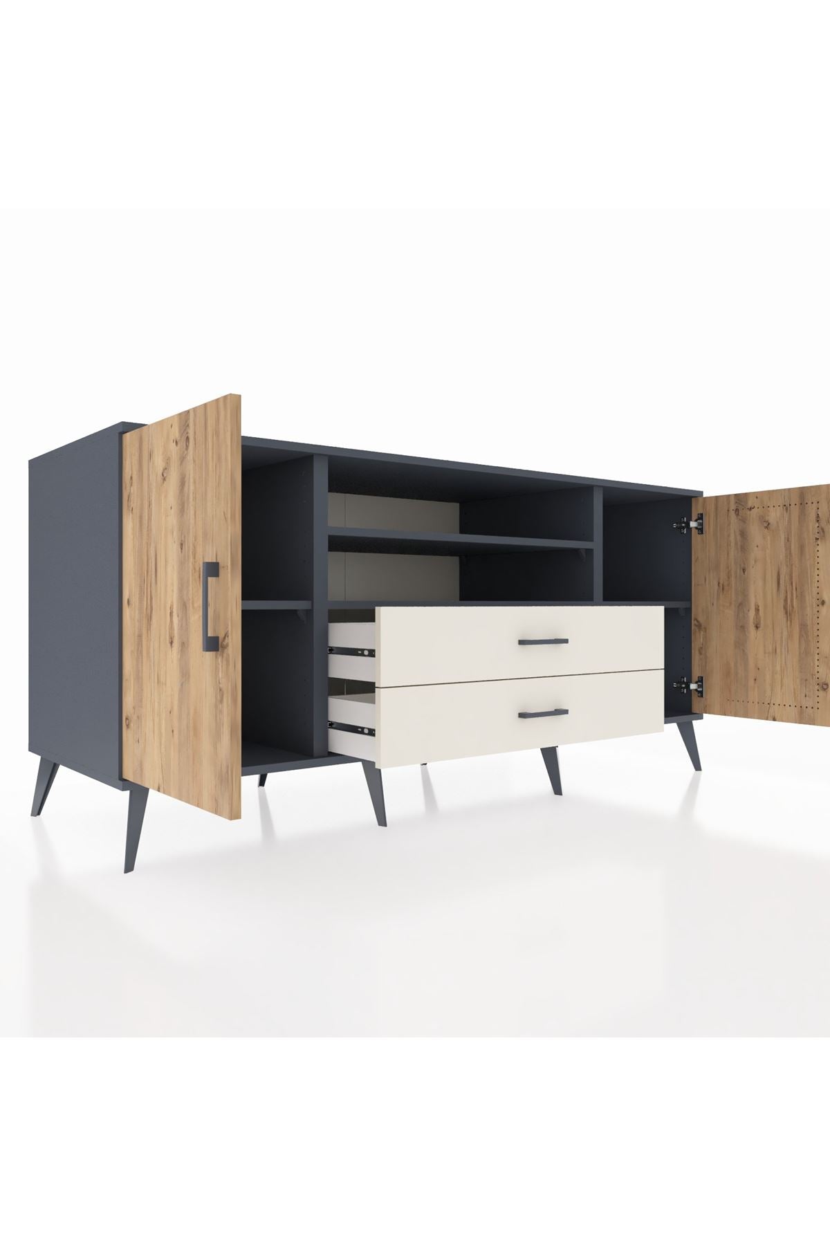 Kronos Konsol 4 Raflı 2 Çekmeceli 2 Kapaklı 176x59x83 - S610M018V10C