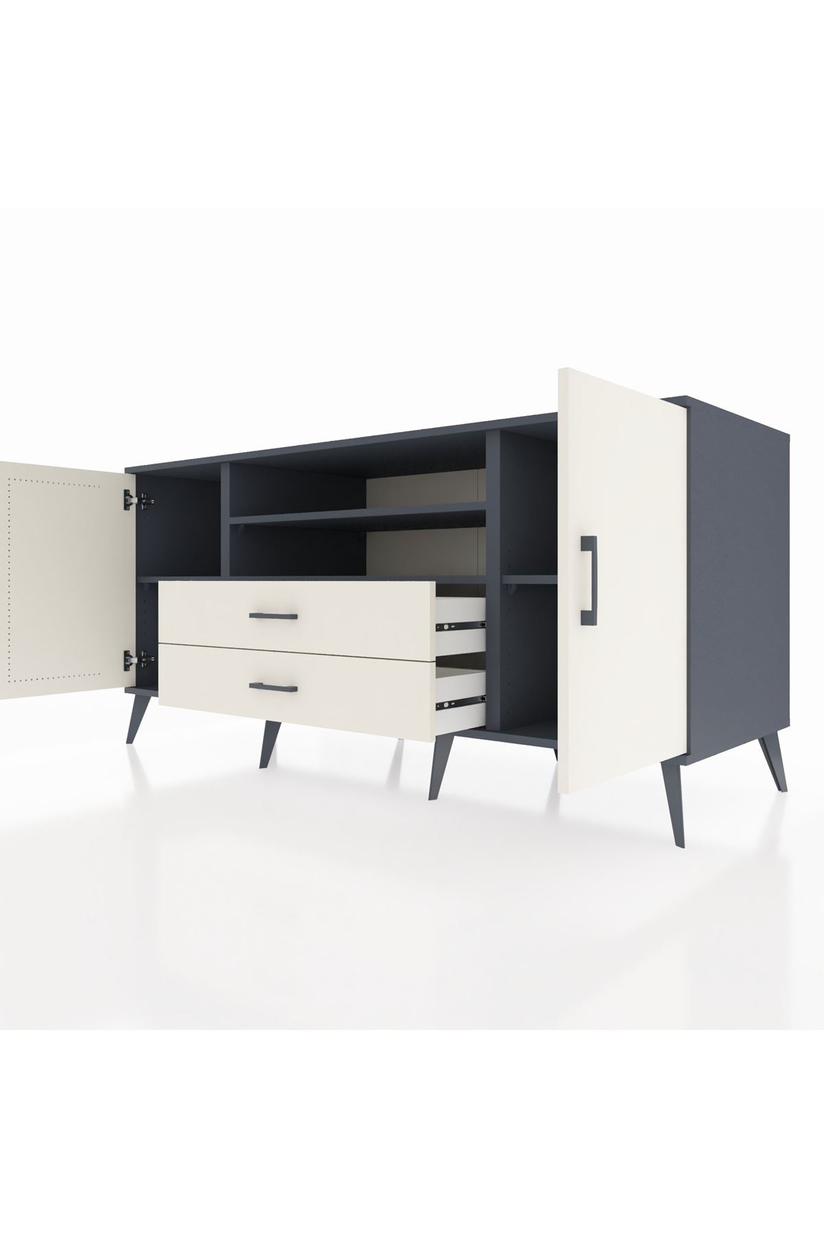 Kronos Konsol 4 Raflı 2 Çekmeceli 2 Kapaklı 176x59x83 - S610M018V13C