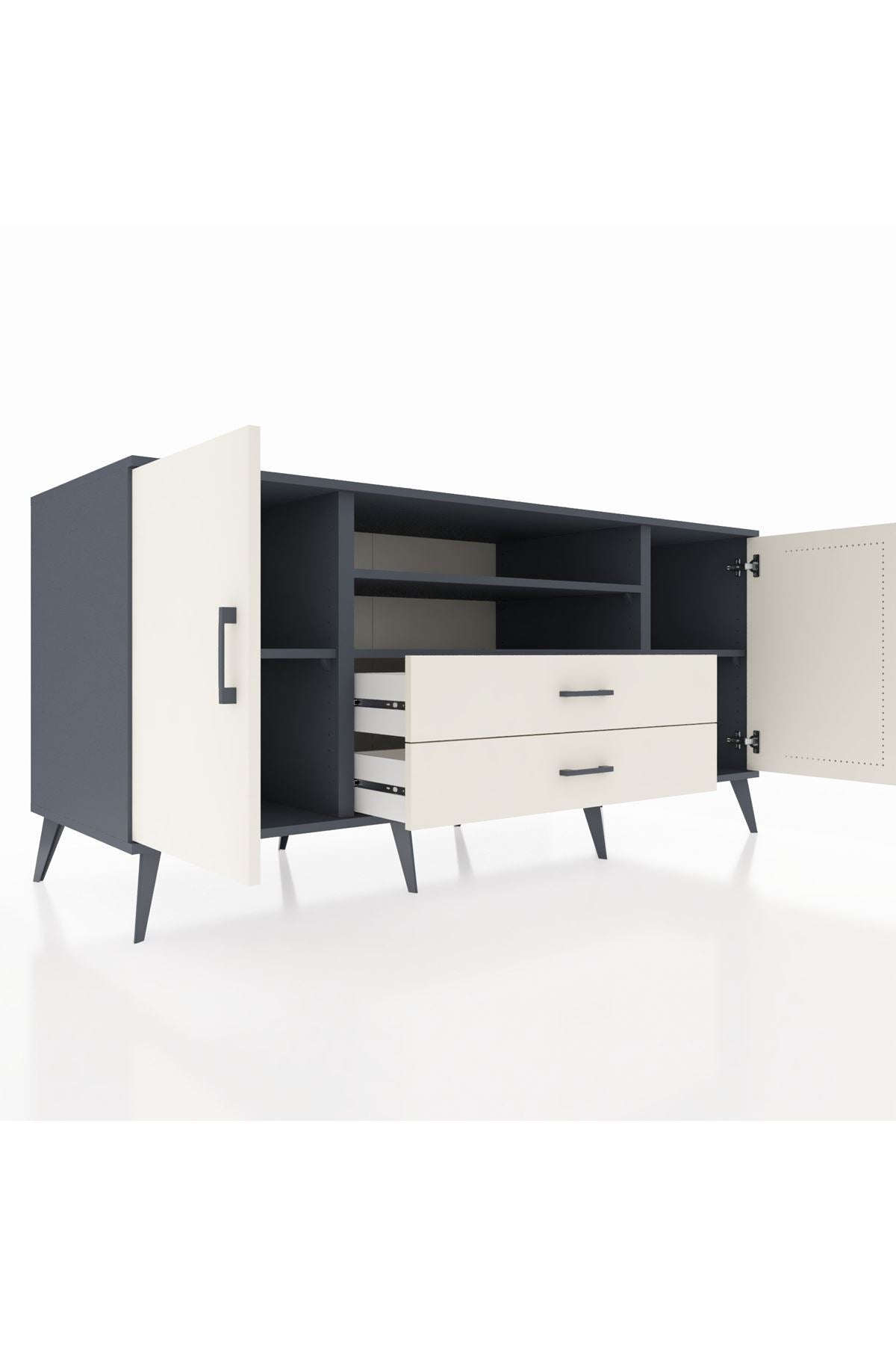 Kronos Konsol 4 Raflı 2 Çekmeceli 2 Kapaklı 176x59x83 - S610M018V13C