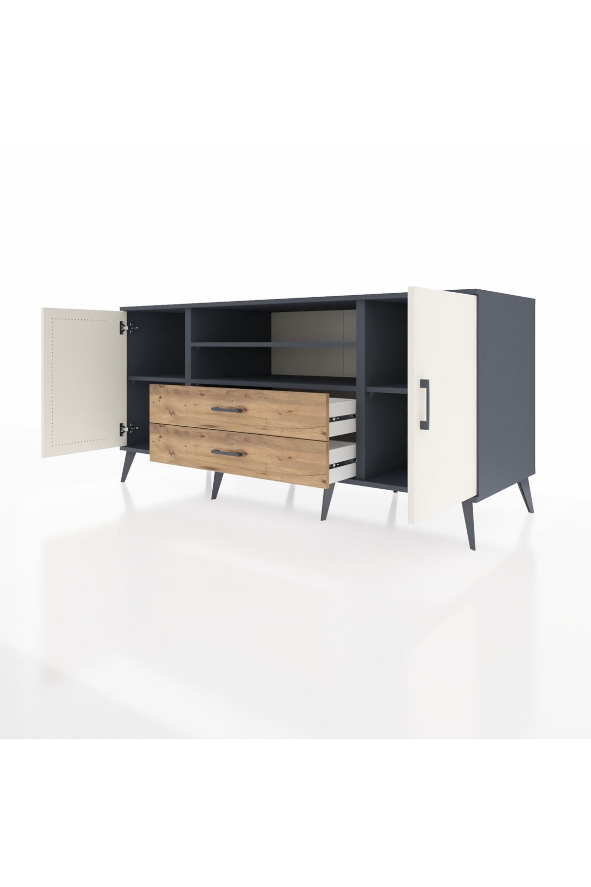 Kronos Konsol 4 Raflı 2 Çekmeceli 2 Kapaklı 176x59x83 - S610M018V15C