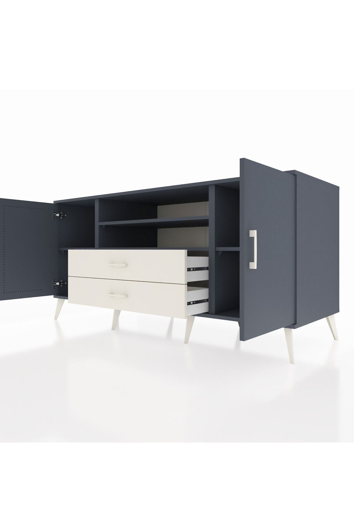 Kronos Konsol 4 Raflı 2 Çekmeceli 2 Kapaklı 176x59x83 - S610M018V16C