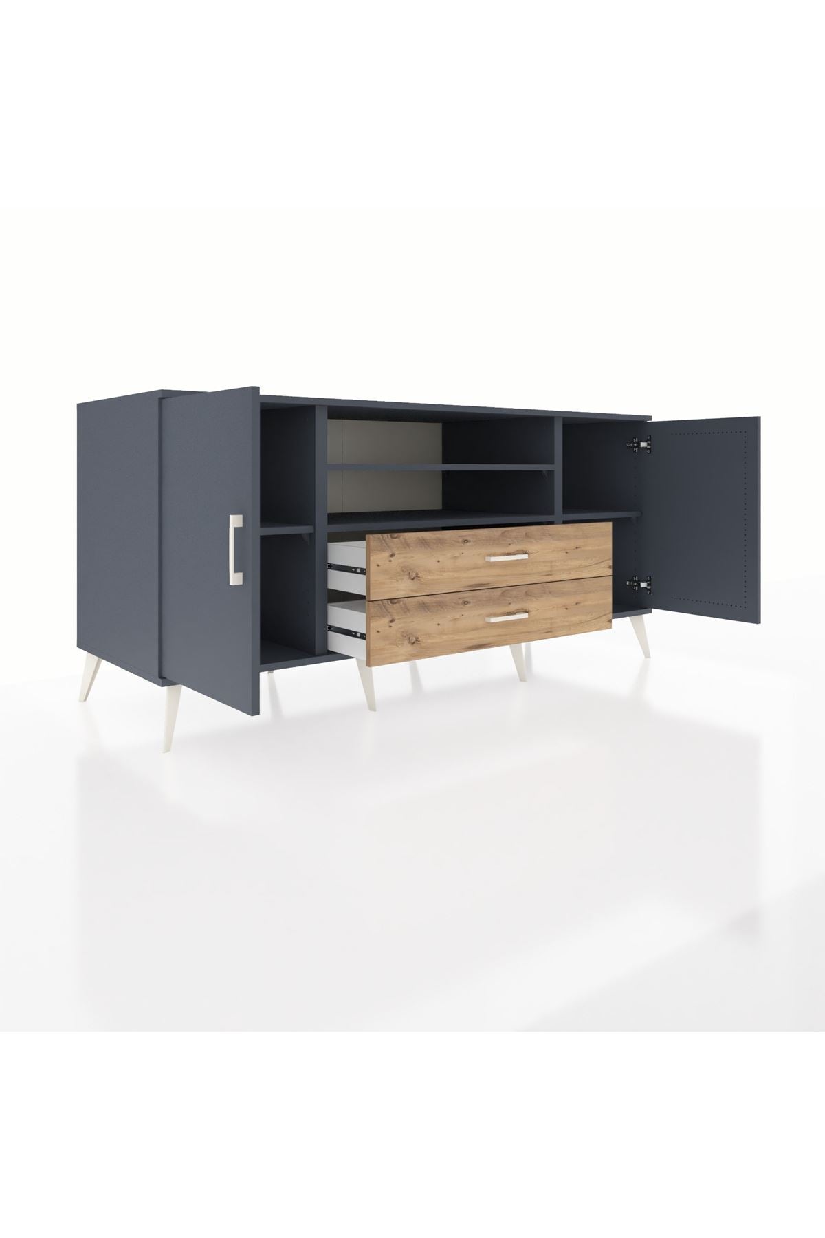 Kronos Konsol 4 Raflı 2 Çekmeceli 2 Kapaklı 176x59x83 - S610M018V18C