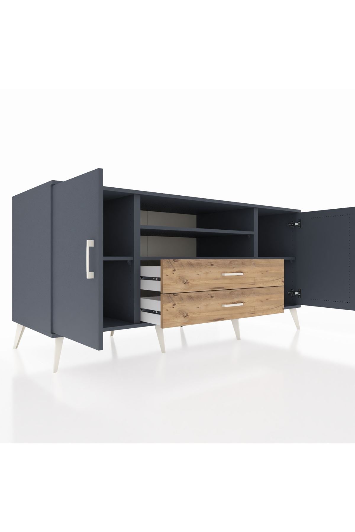 Kronos Konsol 4 Raflı 2 Çekmeceli 2 Kapaklı 176x59x83 - S610M018V18C