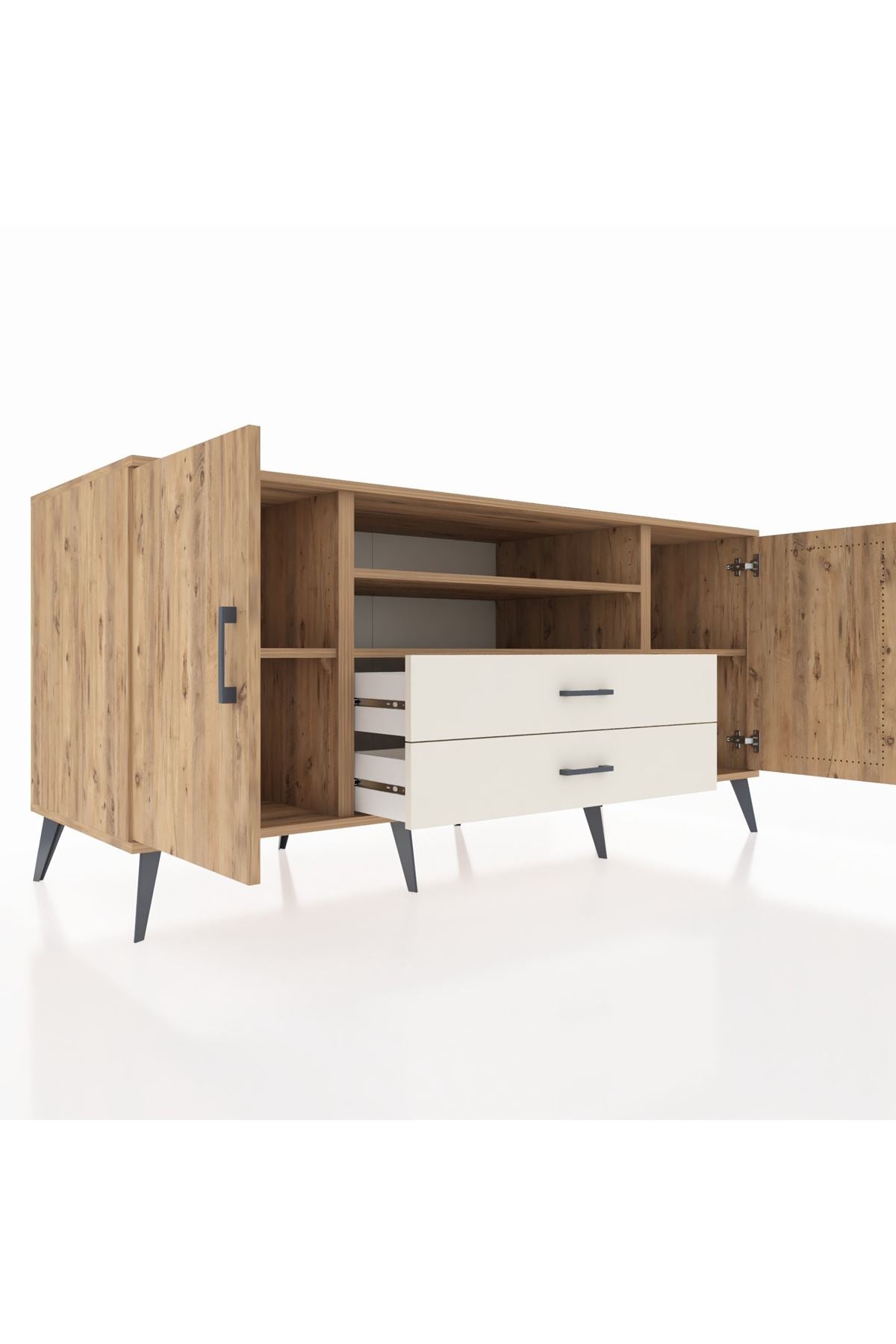 Kronos Konsol 4 Raflı 2 Çekmeceli 2 Kapaklı 176x59x83 - S610M018V19C