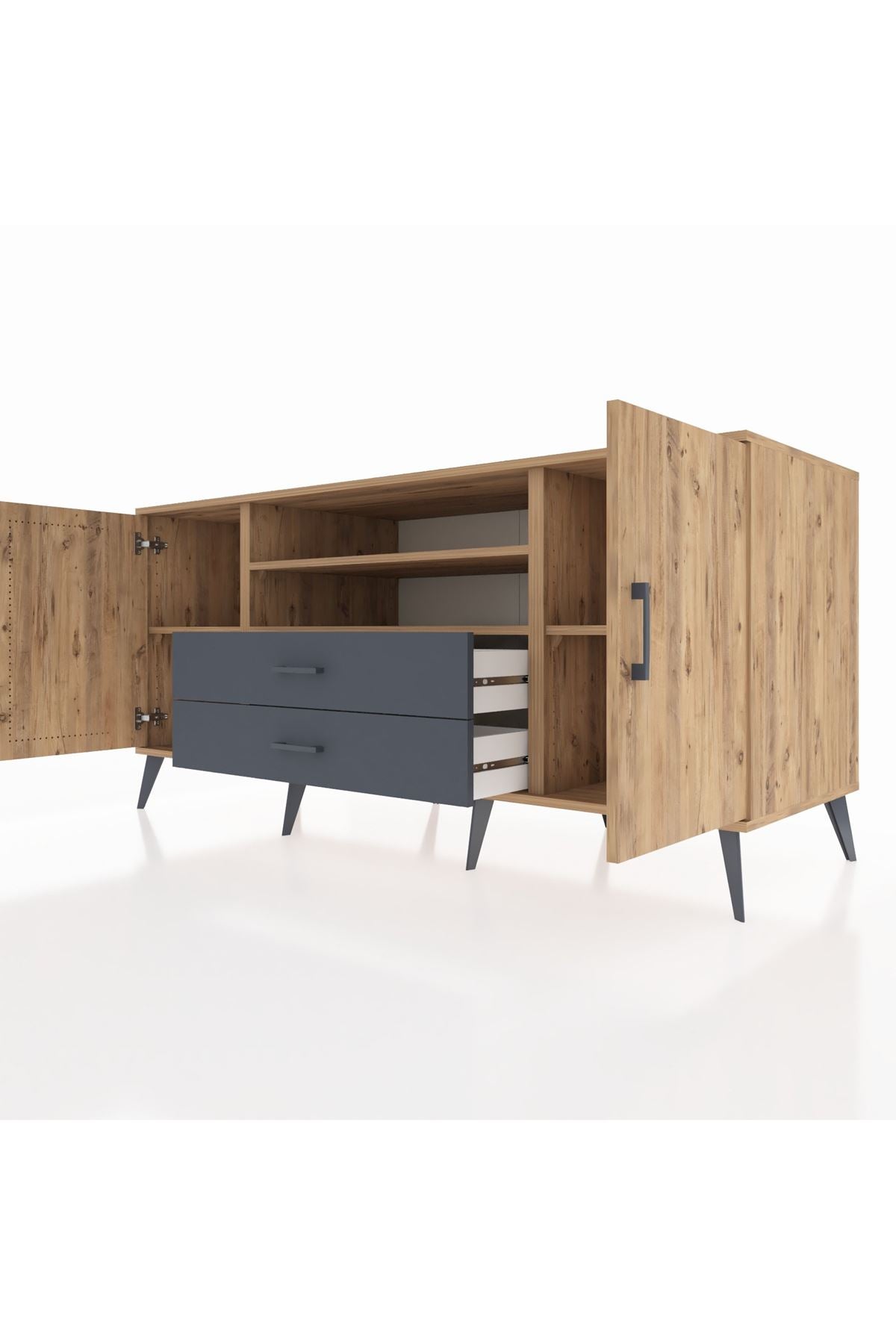 Kronos Konsol 4 Raflı 2 Çekmeceli 2 Kapaklı 176x59x83 - S610M018V20C