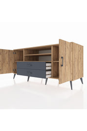 Kronos Konsol 4 Raflı 2 Çekmeceli 2 Kapaklı 176x59x83 - S610M018V20C