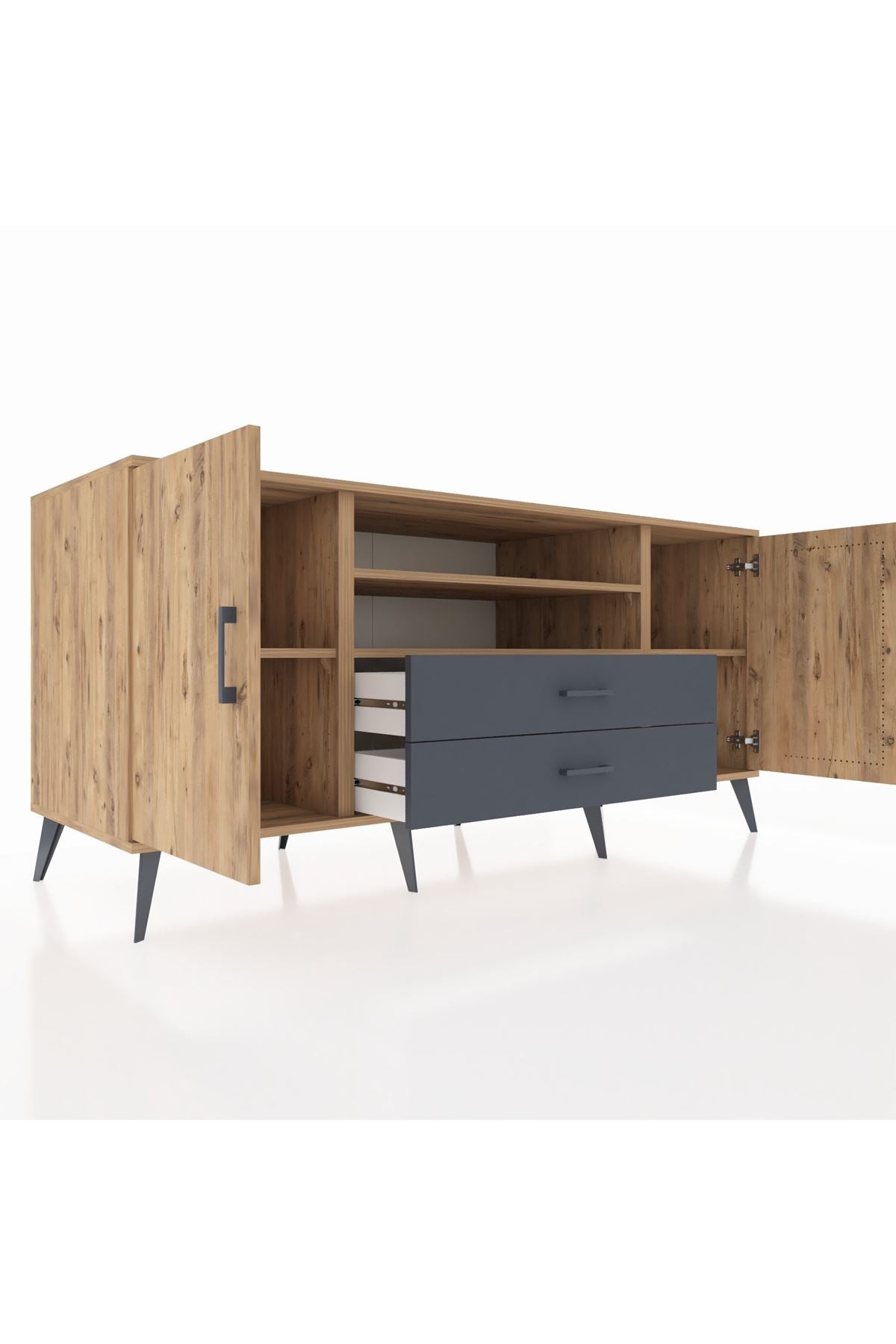 Kronos Konsol 4 Raflı 2 Çekmeceli 2 Kapaklı 176x59x83 - S610M018V20C