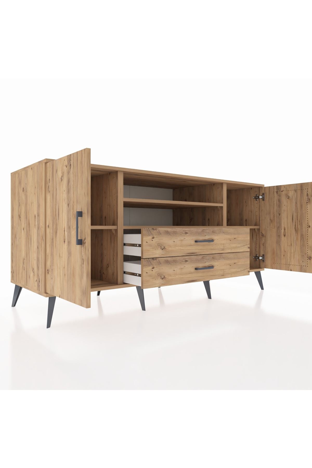 Kronos Konsol 4 Raflı 2 Çekmeceli 2 Kapaklı 176x59x83 - S610M018V21C