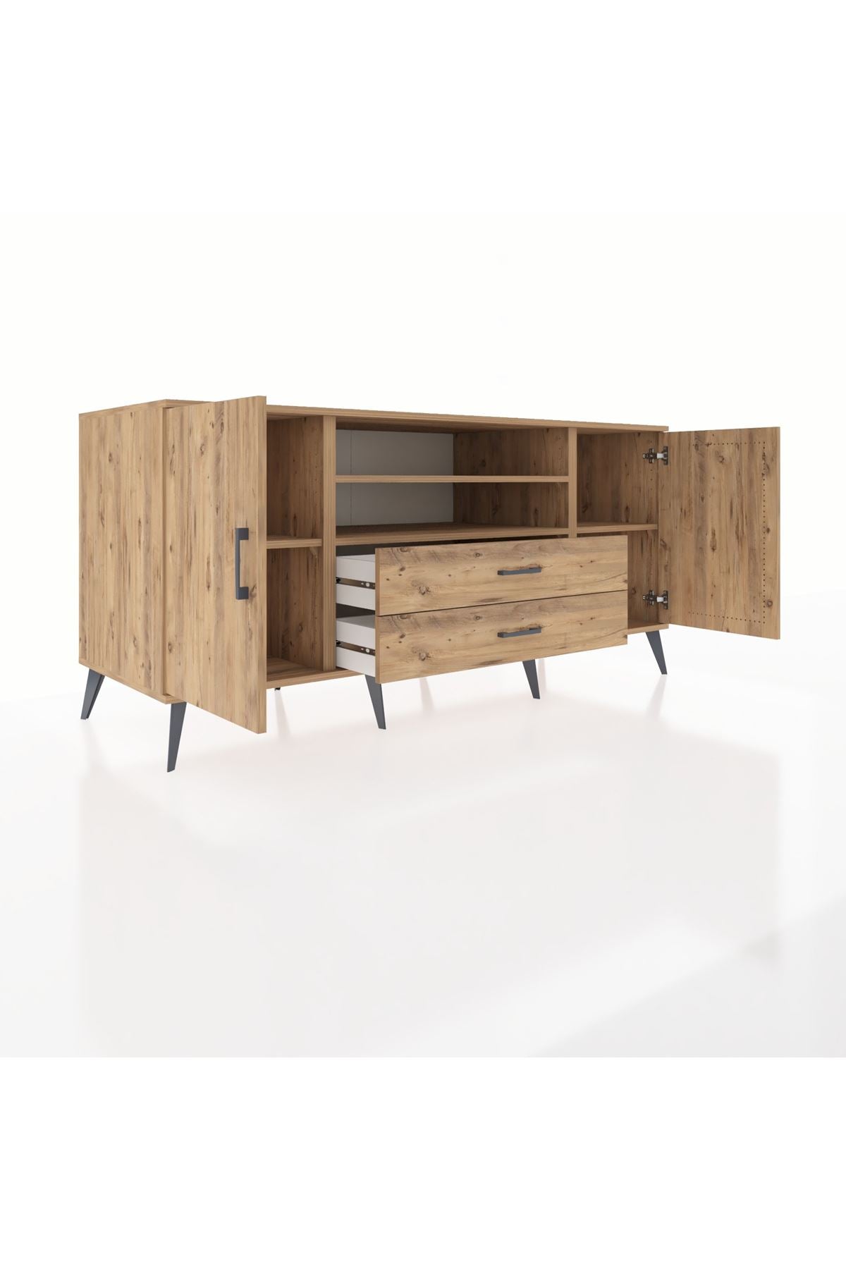 Kronos Konsol 4 Raflı 2 Çekmeceli 2 Kapaklı 176x59x83 - S610M018V21C