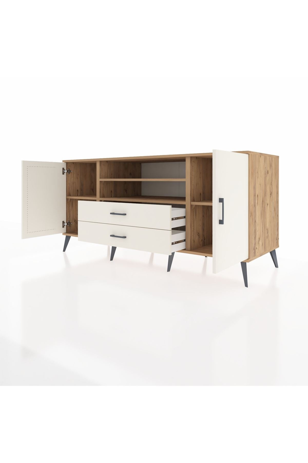 Kronos Konsol 4 Raflı 2 Çekmeceli 2 Kapaklı 176x59x83 - S610M018V22C