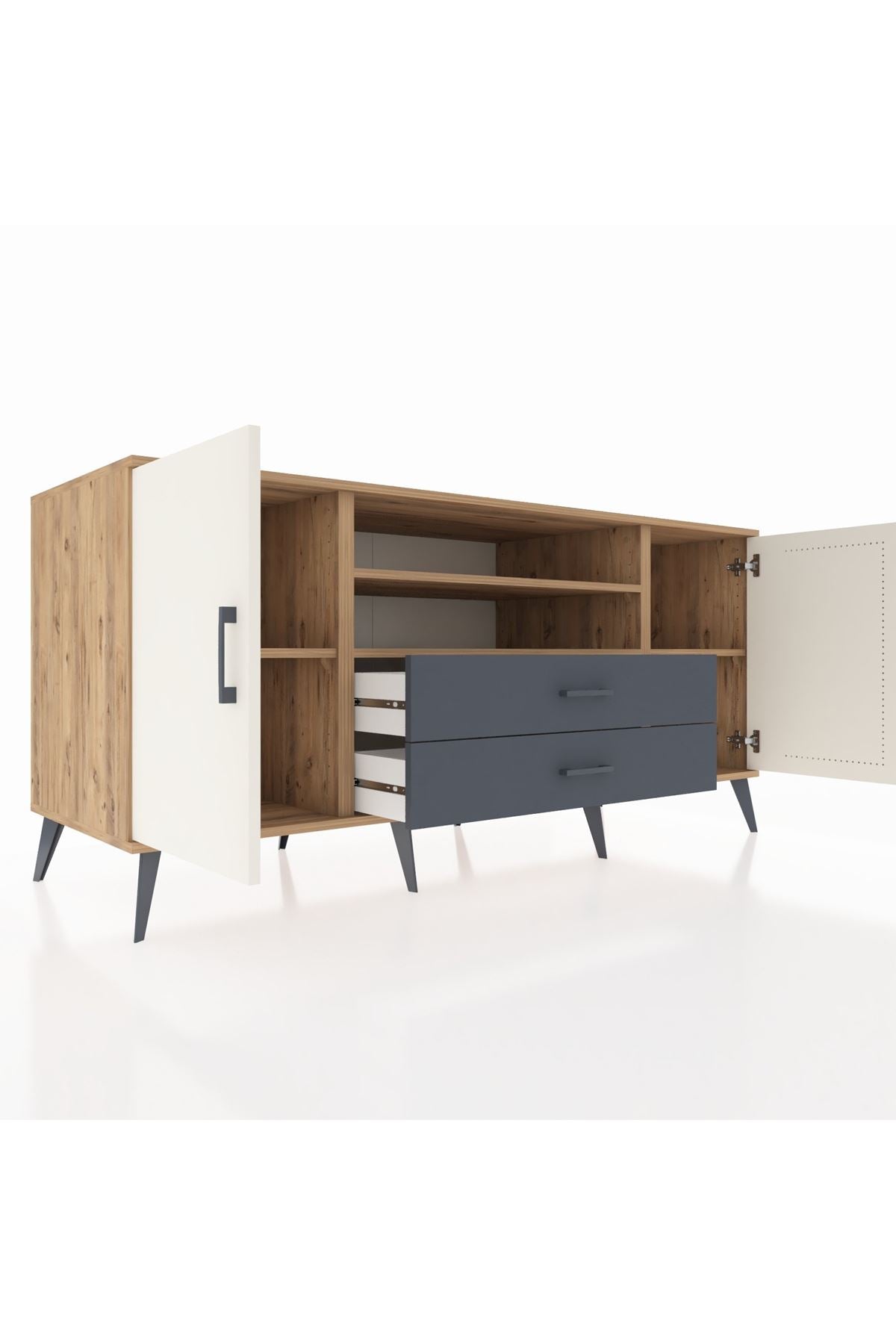 Kronos Konsol 4 Raflı 2 Çekmeceli 2 Kapaklı 176x59x83 - S610M018V23C