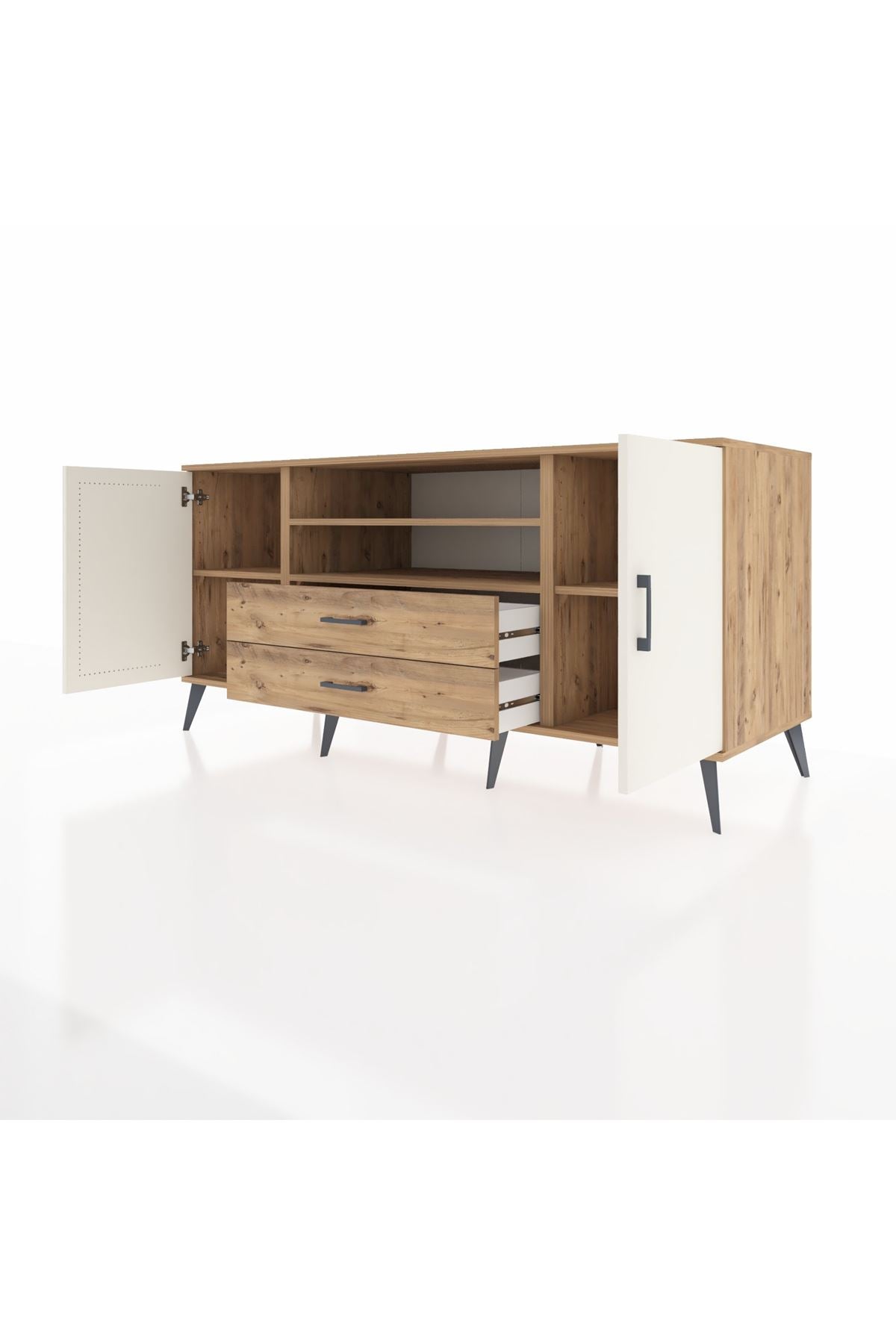 Kronos Konsol 4 Raflı 2 Çekmeceli 2 Kapaklı 176x59x83 - S610M018V24C