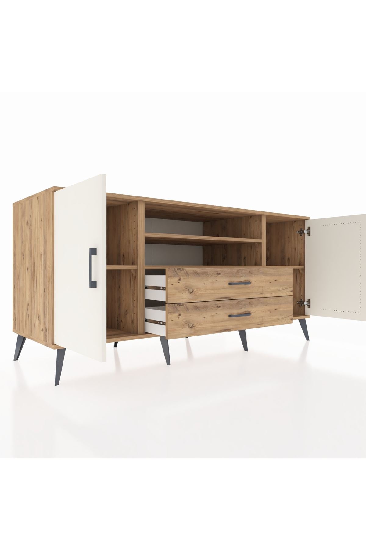 Kronos Konsol 4 Raflı 2 Çekmeceli 2 Kapaklı 176x59x83 - S610M018V24C